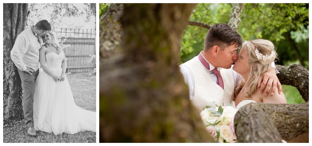 Bride and groom at Balmer Lawn New Forest