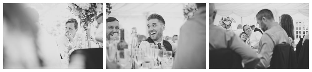 Laughter during speeches at Balmer Lawn Hotel