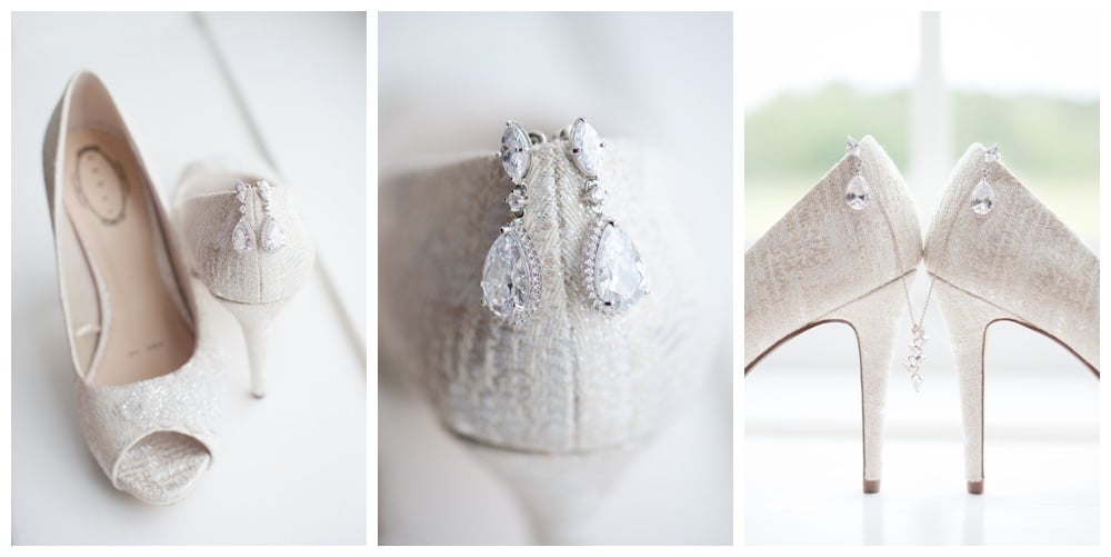 Brides heels and jewellery