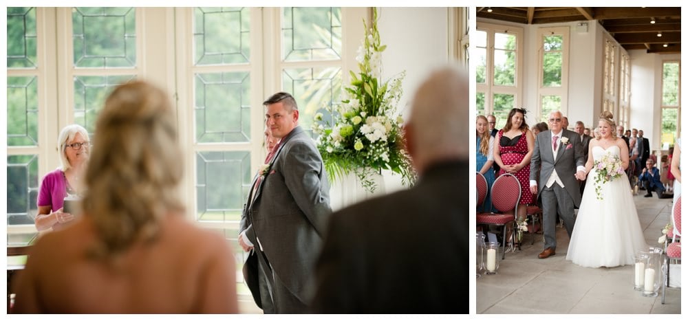 Father walking Bride down the aisle at Highcliffe Castle