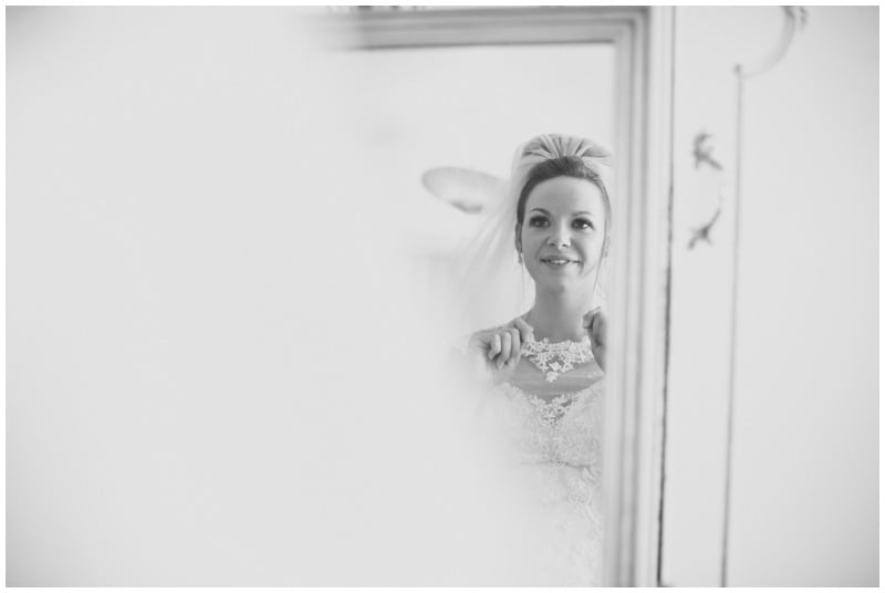 Reflection portrait of Bride at Ringwood family home