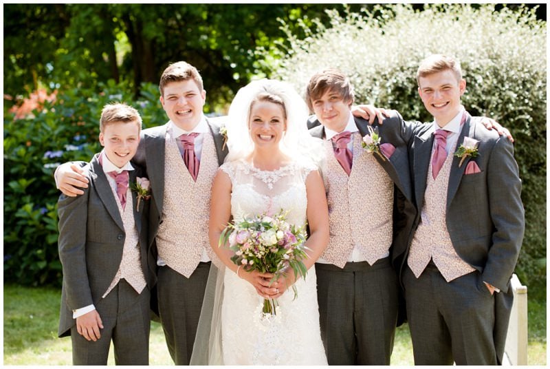 Bride with Brothers at Crowe Hill Church Wedding