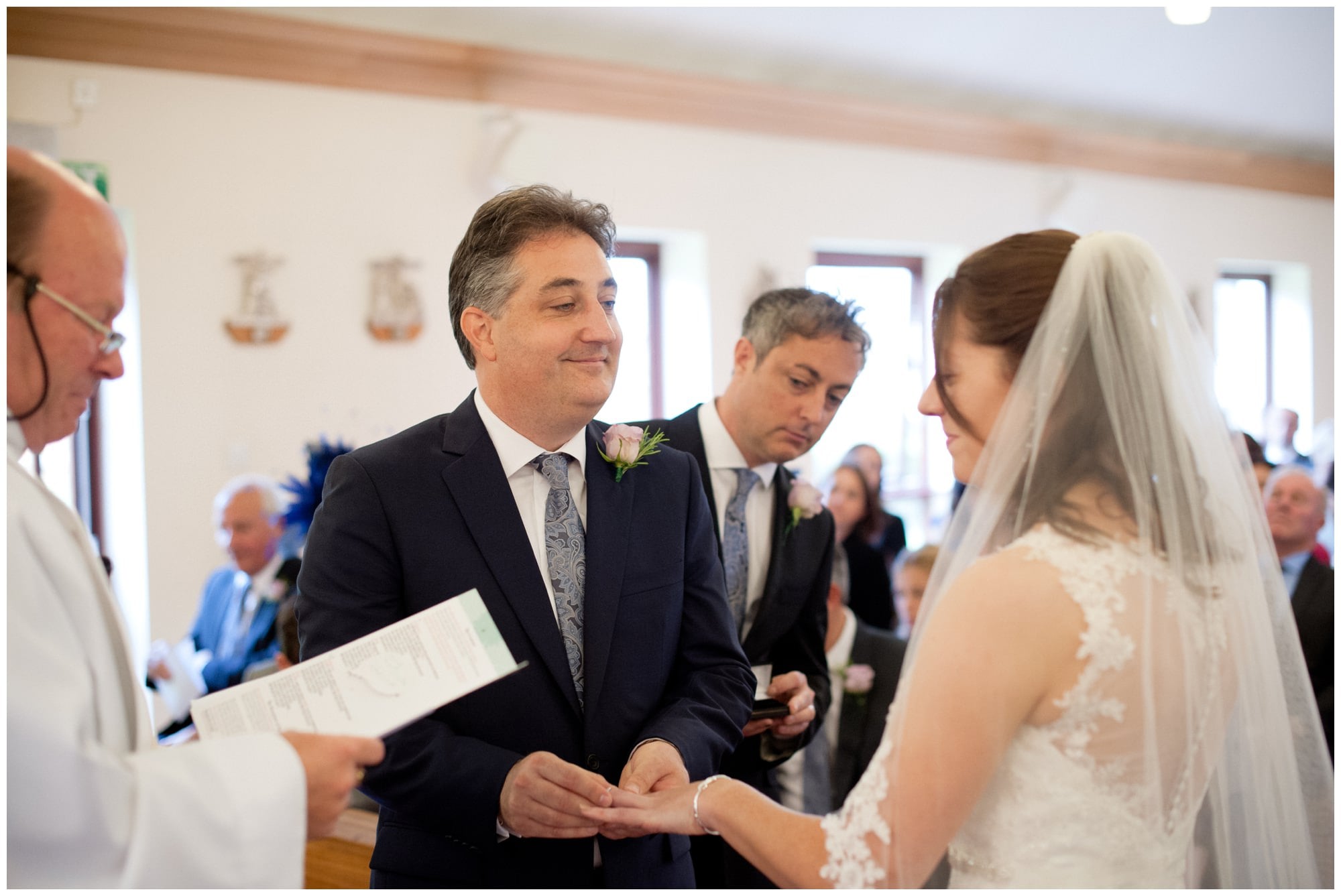 Exchanging Rings at Whitchurch Wedding