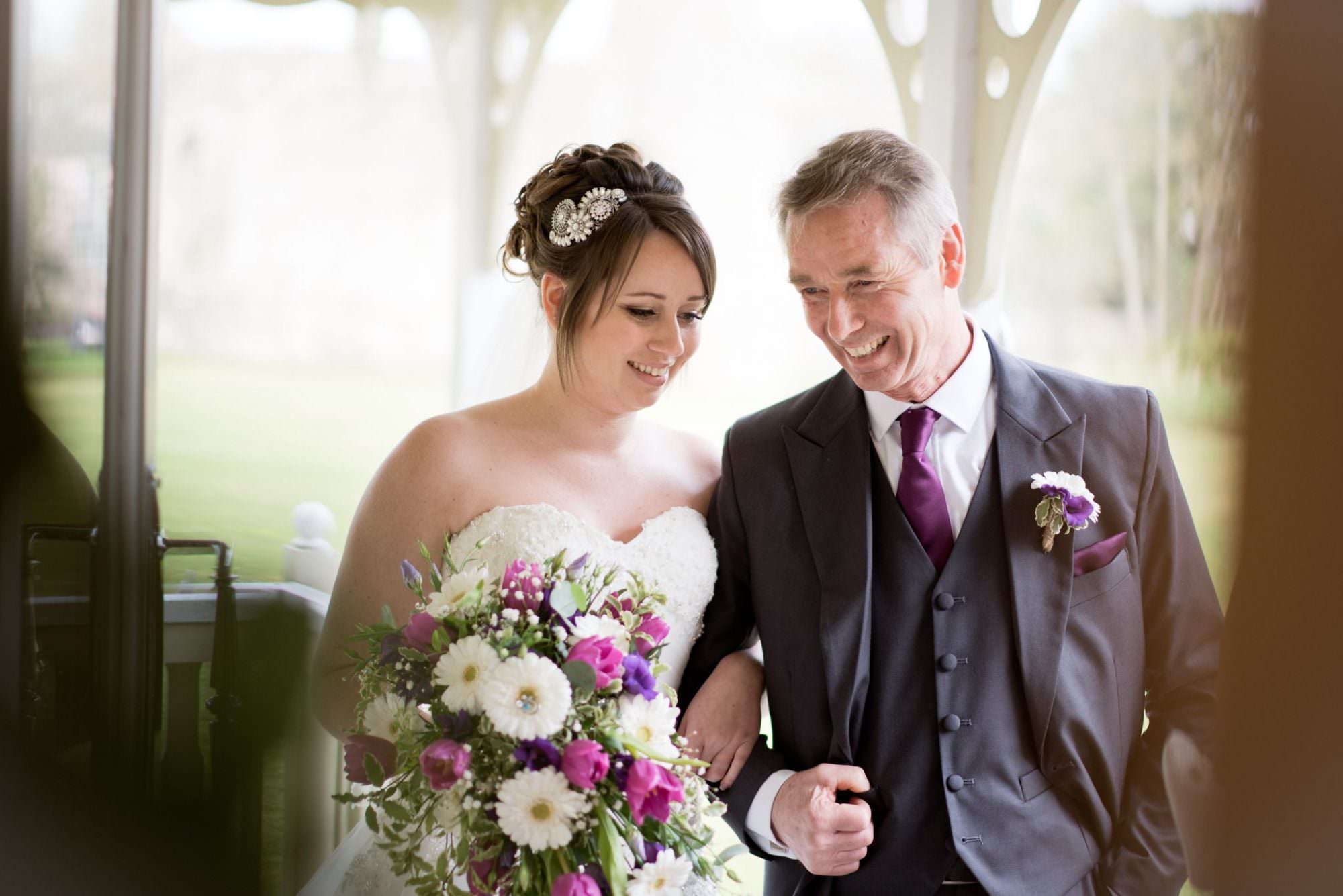 Bride and Father at Christchurch Pavilion