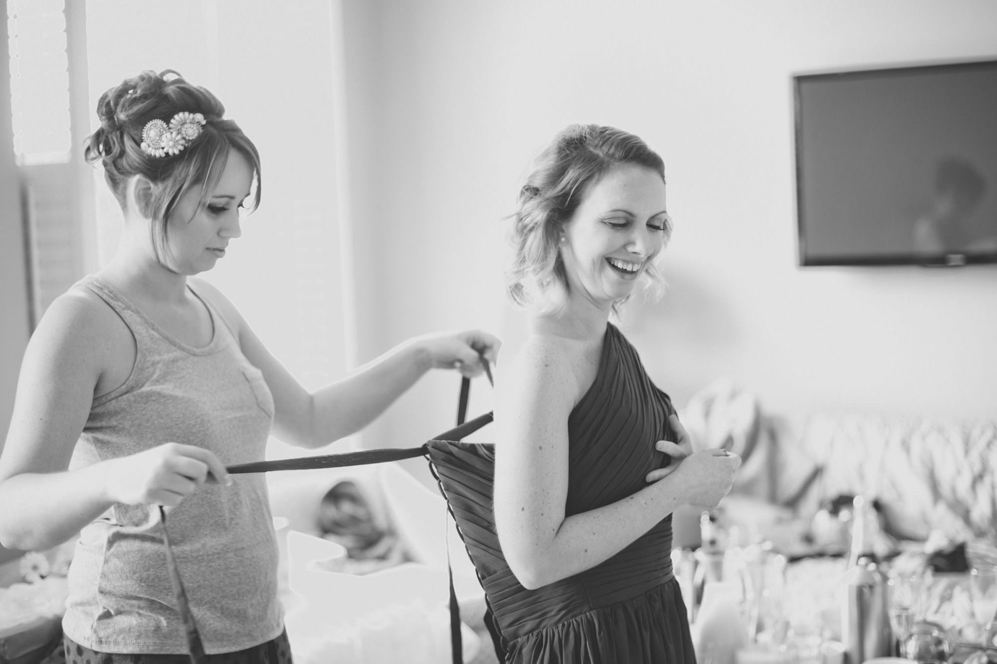 Lace up Bridesmaid dresses at Kings Arms Hotel