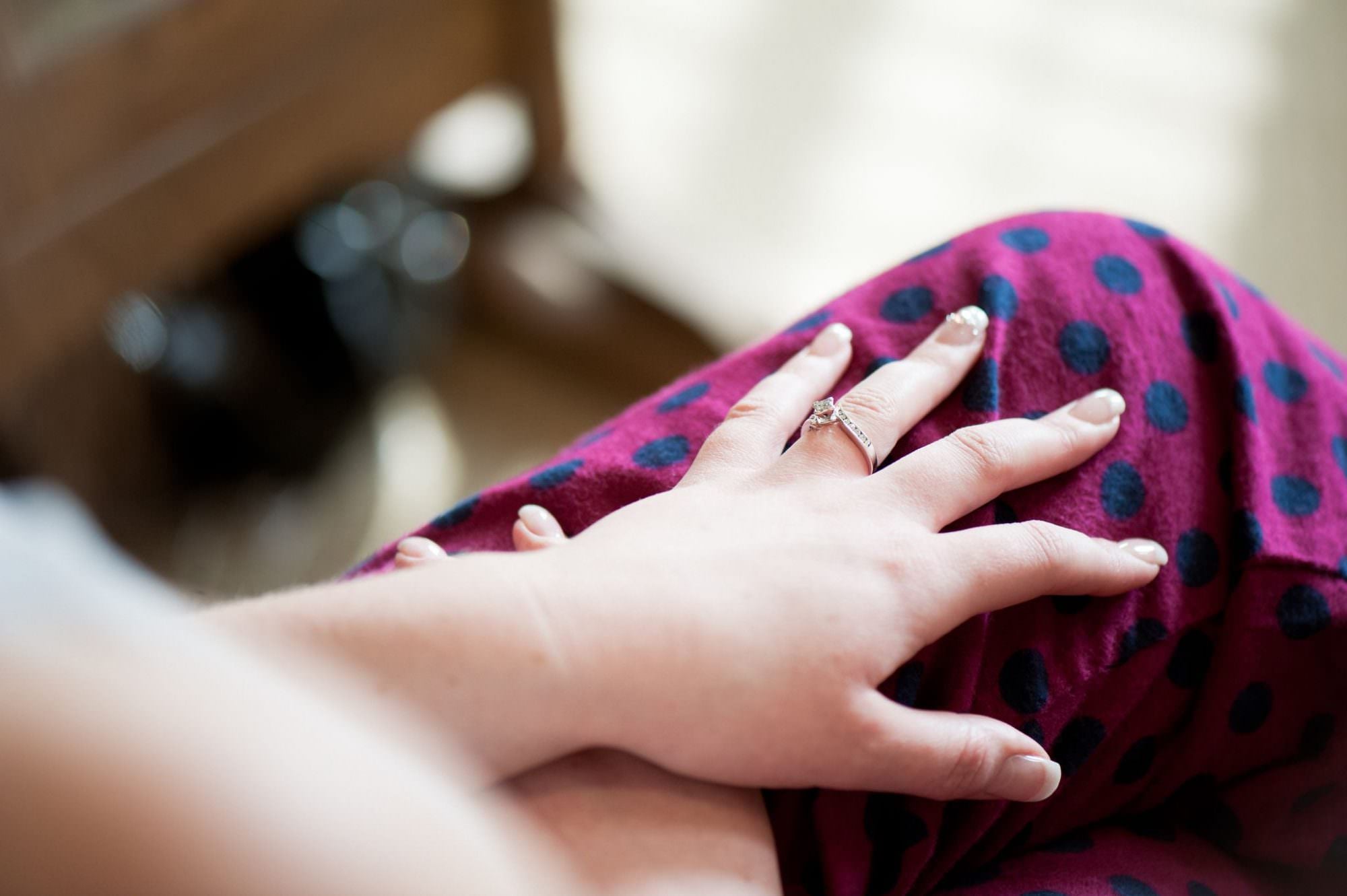 Engagement Ring at Kings Arms Hotel Wedding
