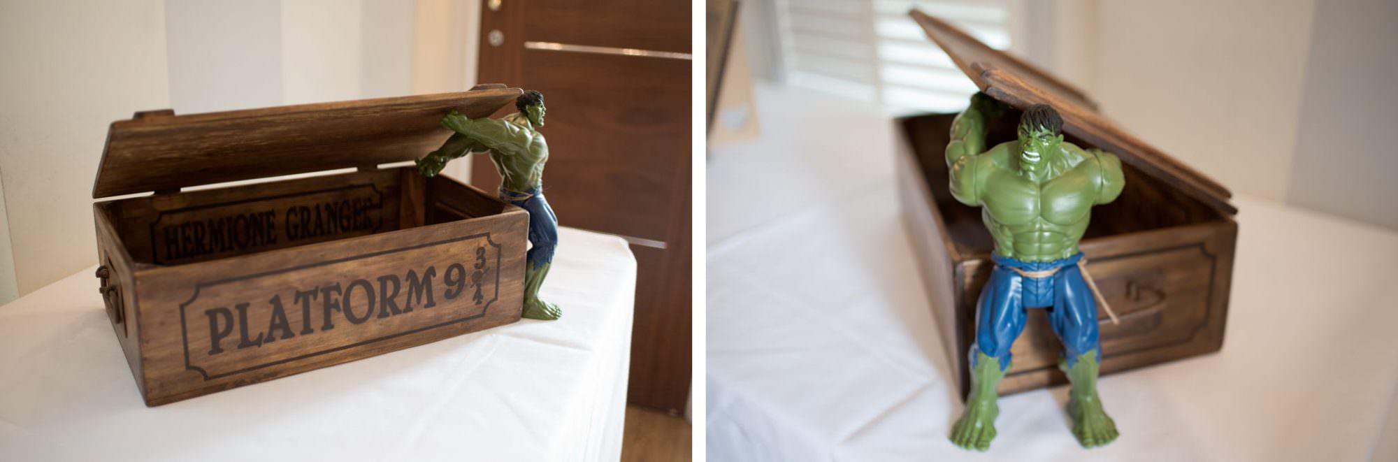 Hulk and Harry Potter Wedding Card