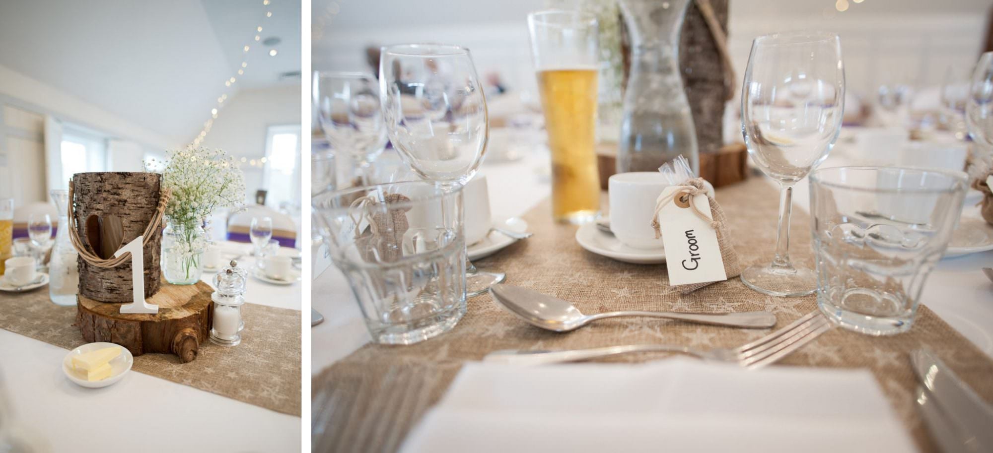 Table Decor at Kings Arms Hotel Wedding