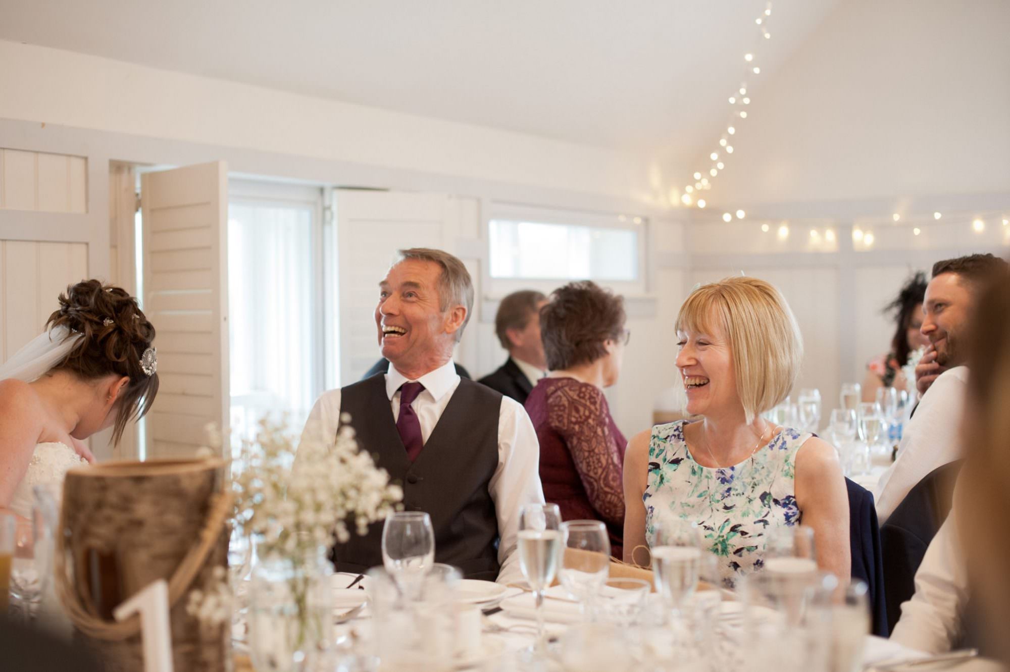 Laughter during speeches at Christchurch Wedding