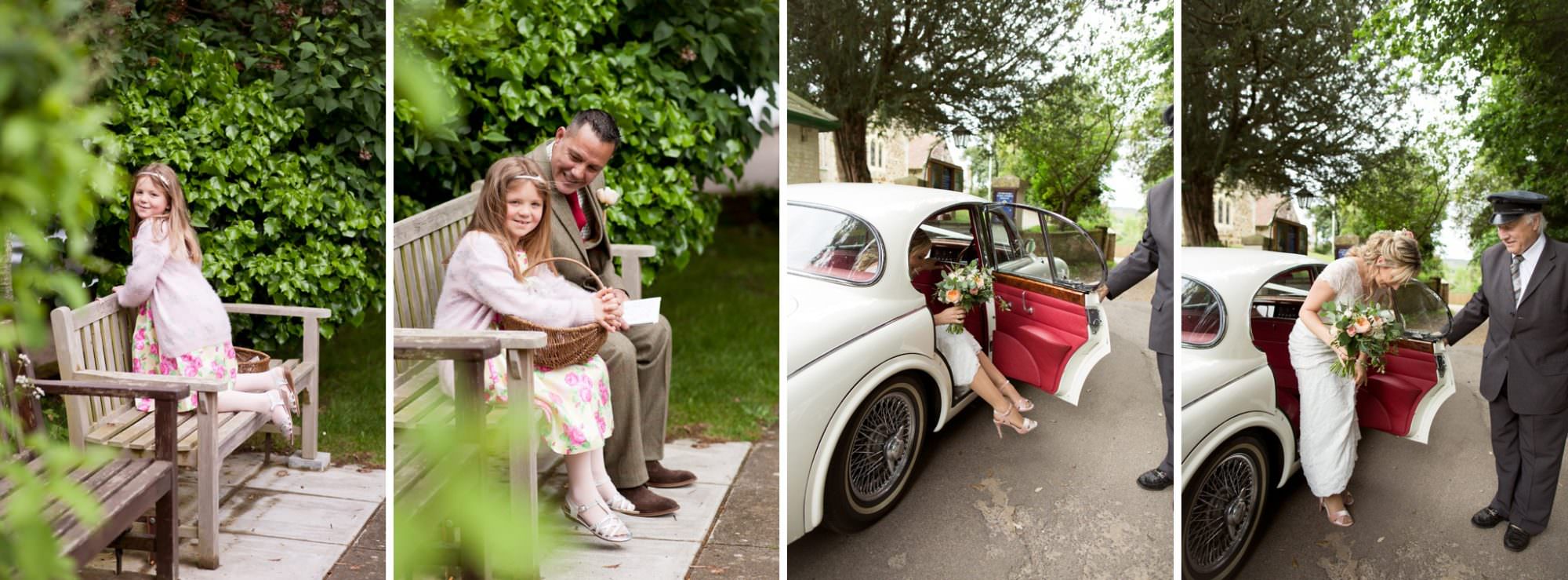 Brides arrival at Sopley Church
