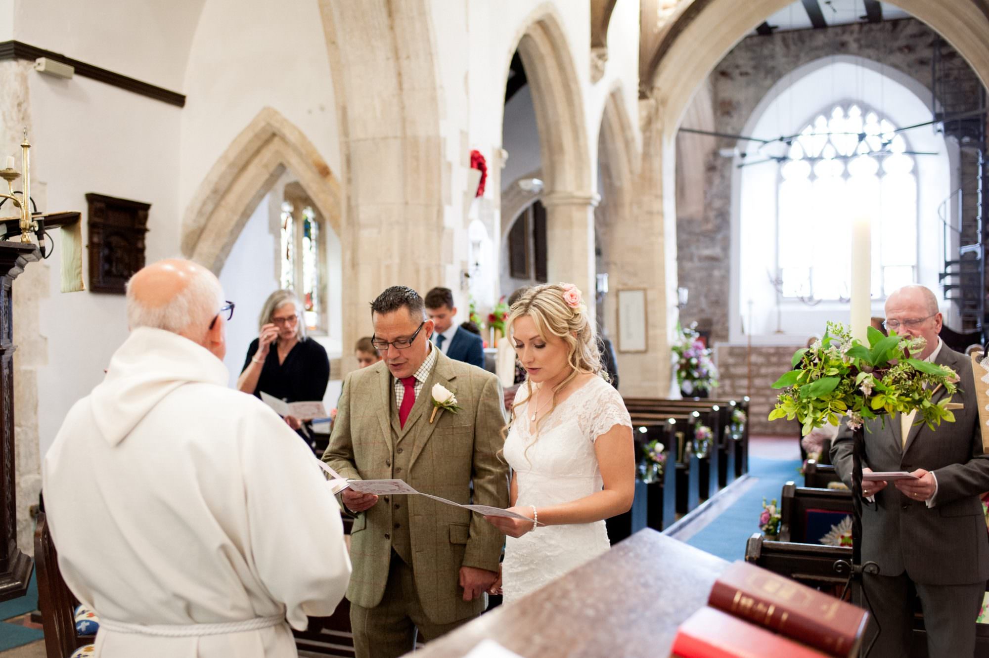 Wedding Ceremony at Sopley Church in Dorset