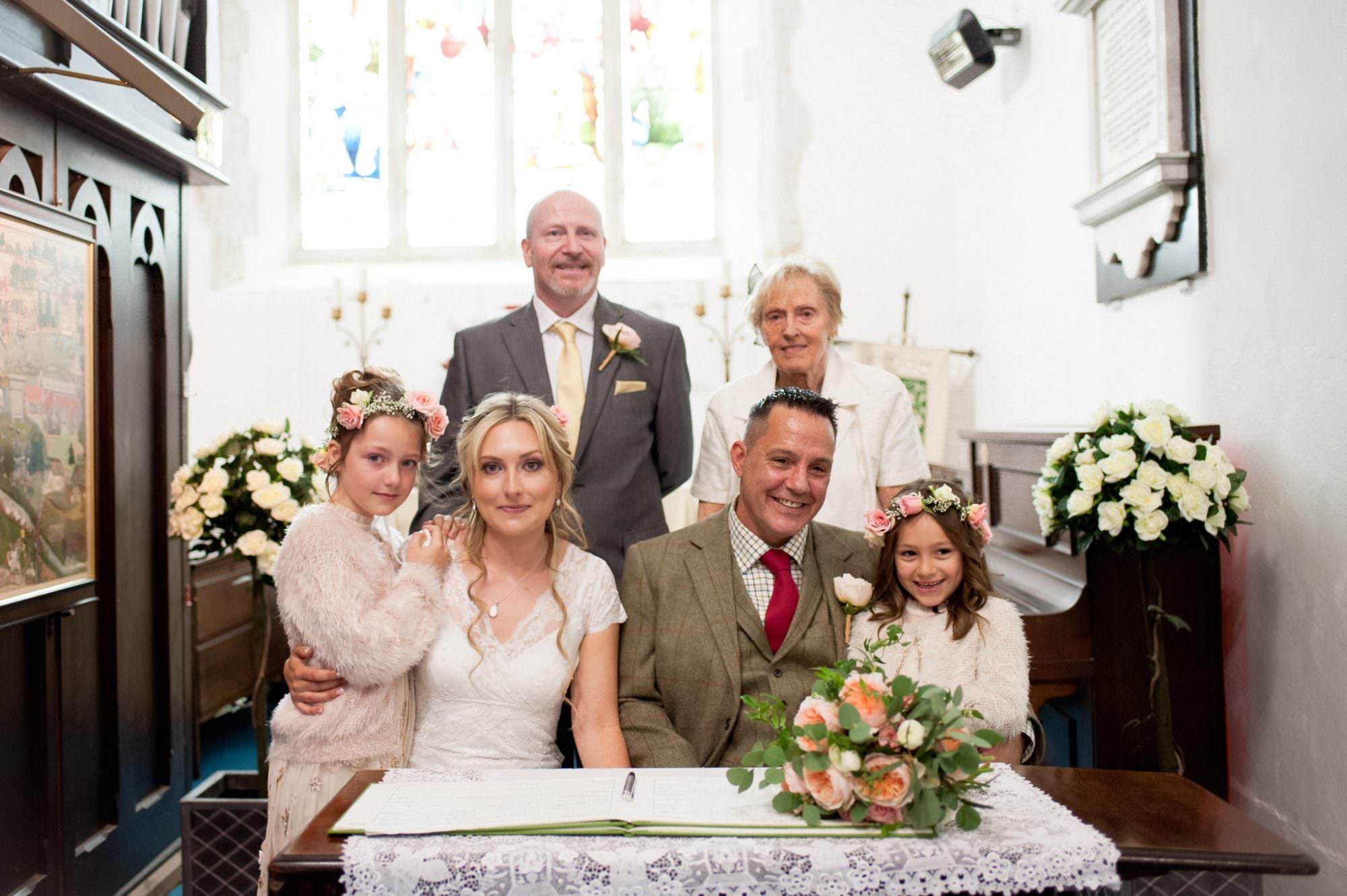 Family photograph at Sopley Church