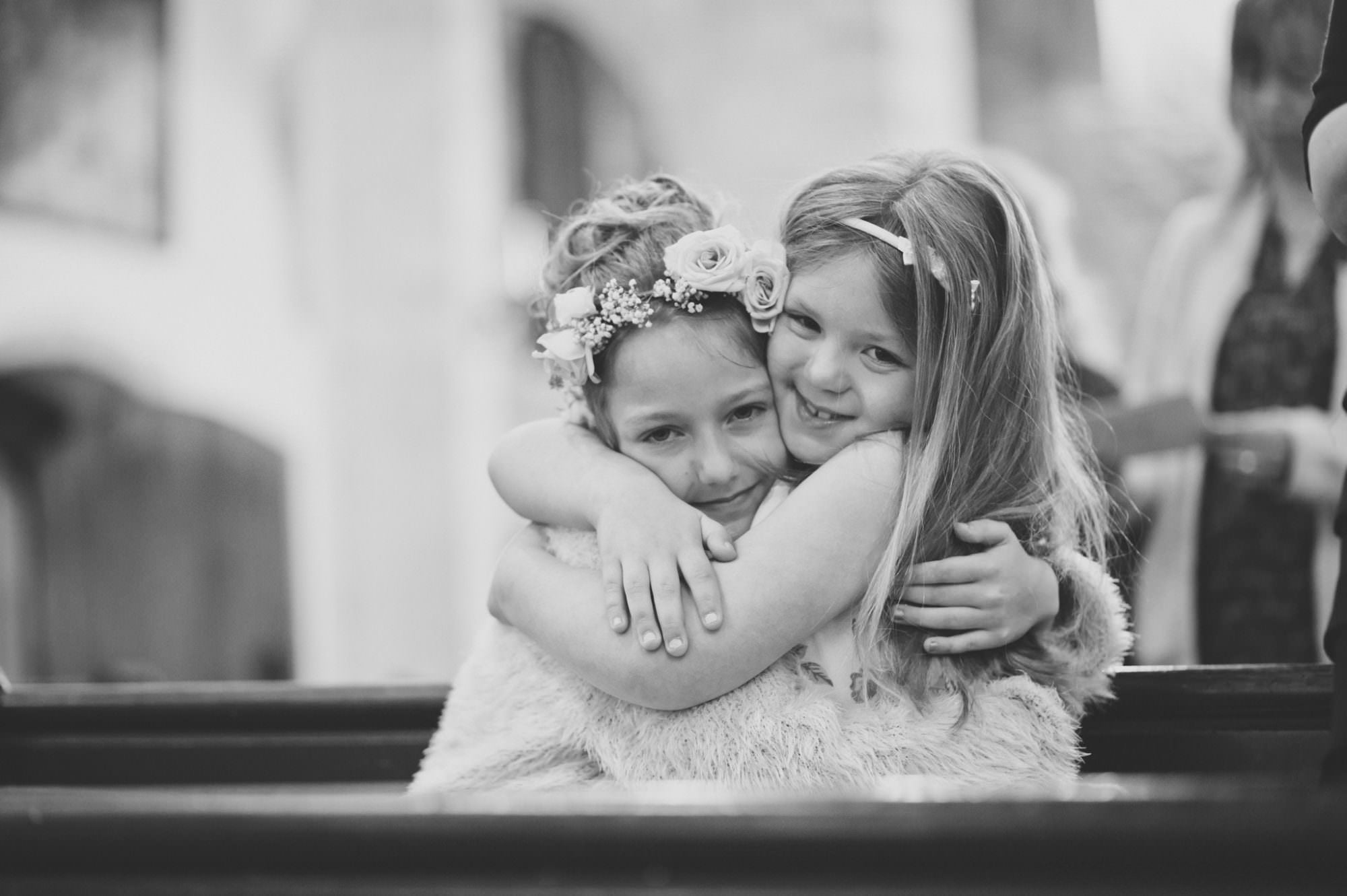 Hampshire wedding photo of young bridesmaids