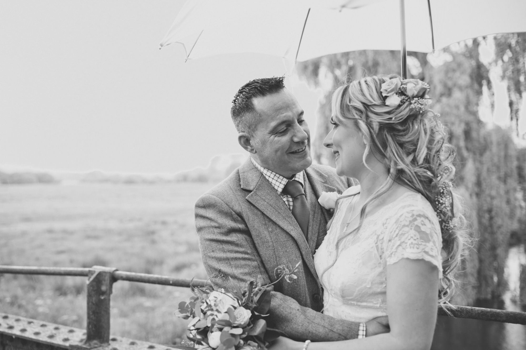 Photography at a rainy Sopley Wedding