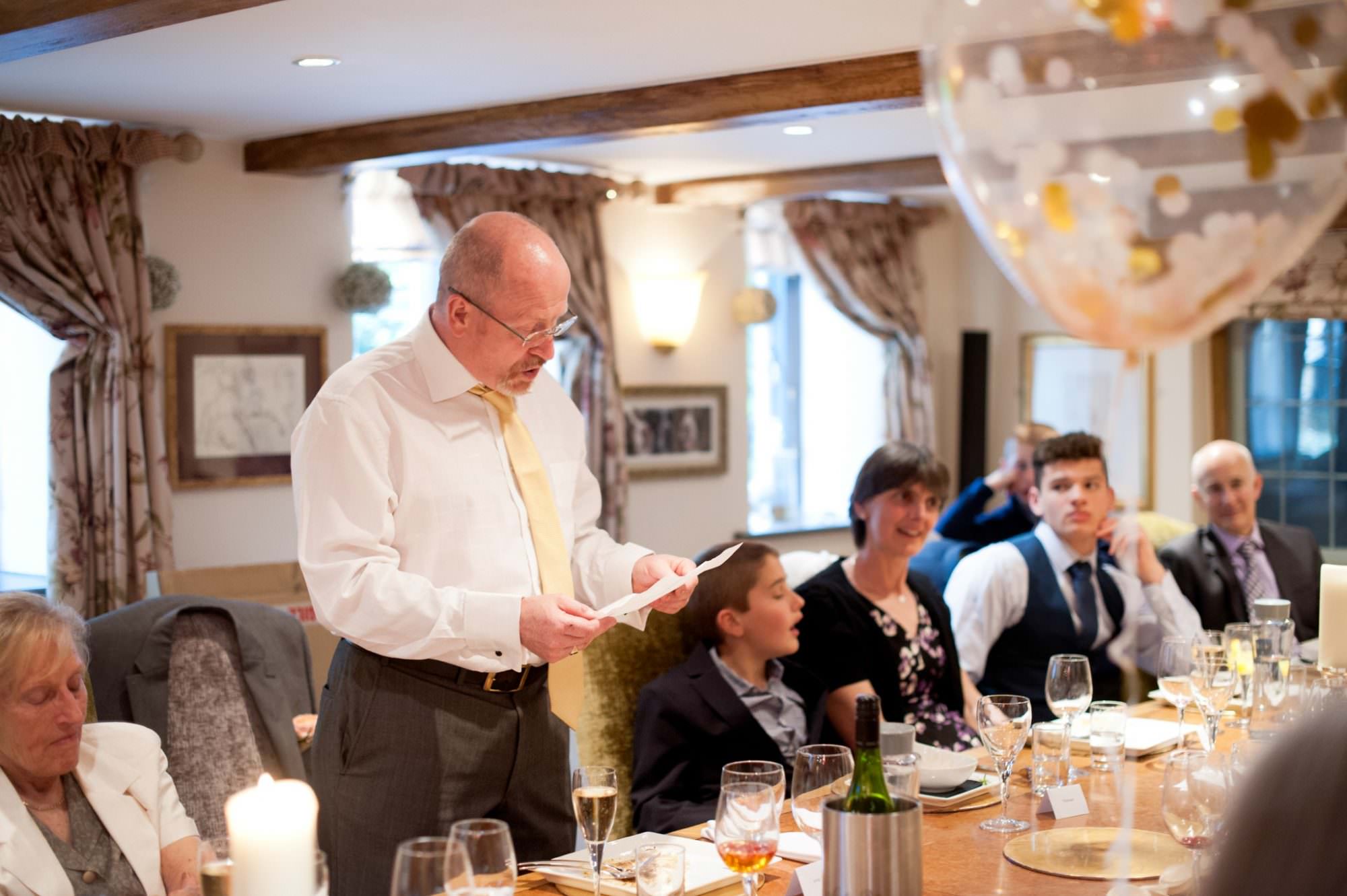 Photography of wedding speeches