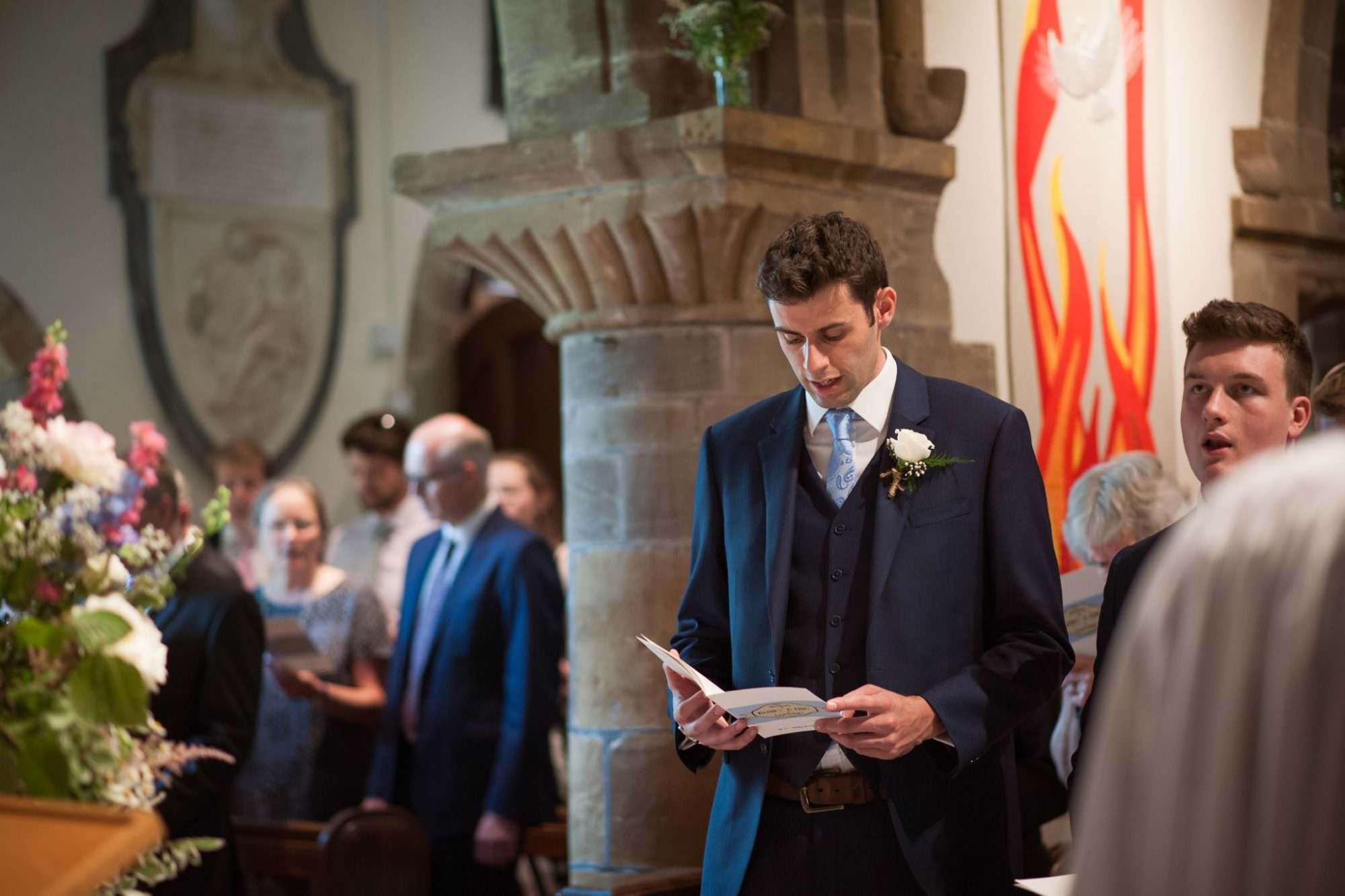 Best man at Canford magna church wedding