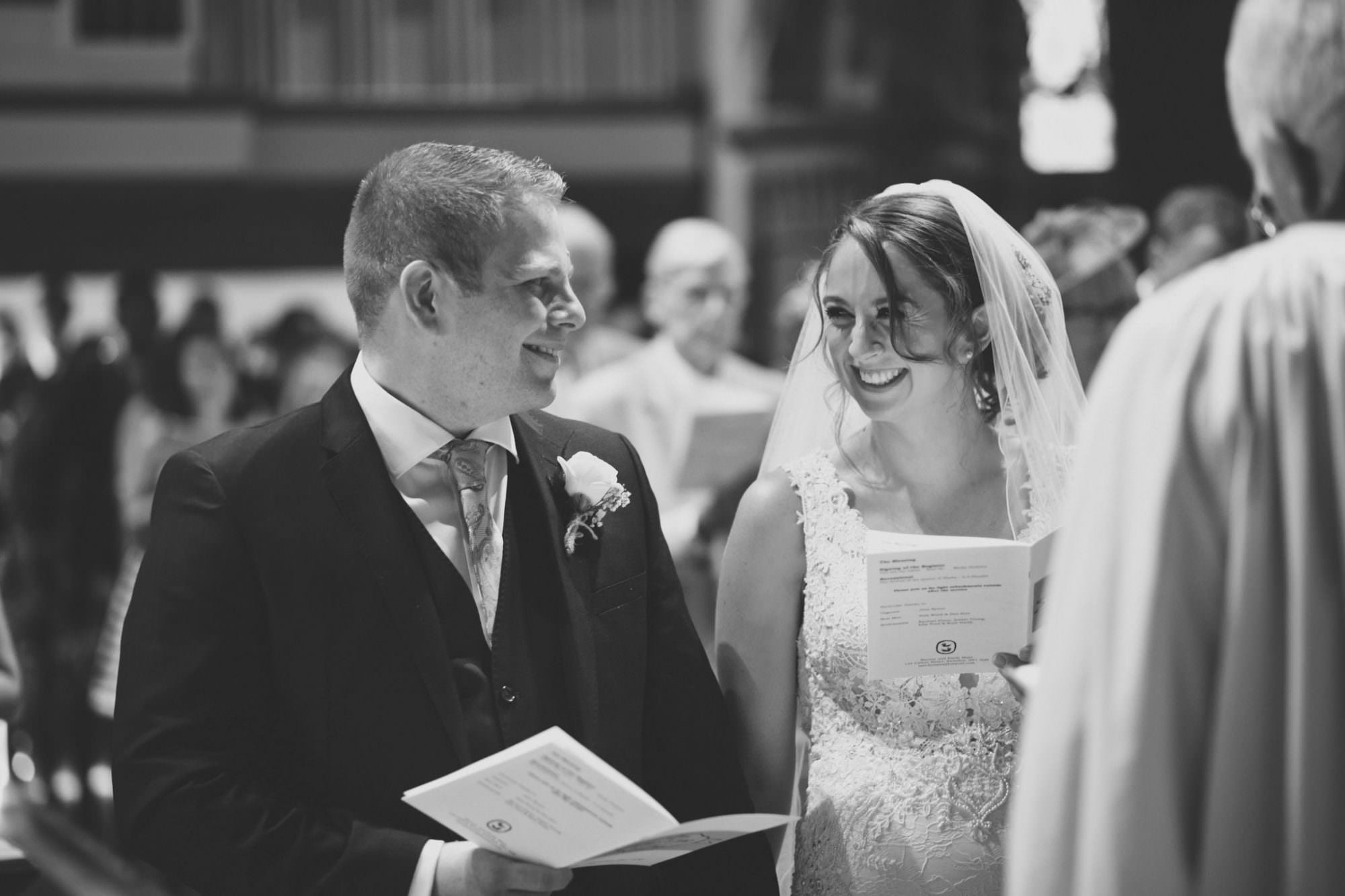 Black and White photography at Canford magna church wedding