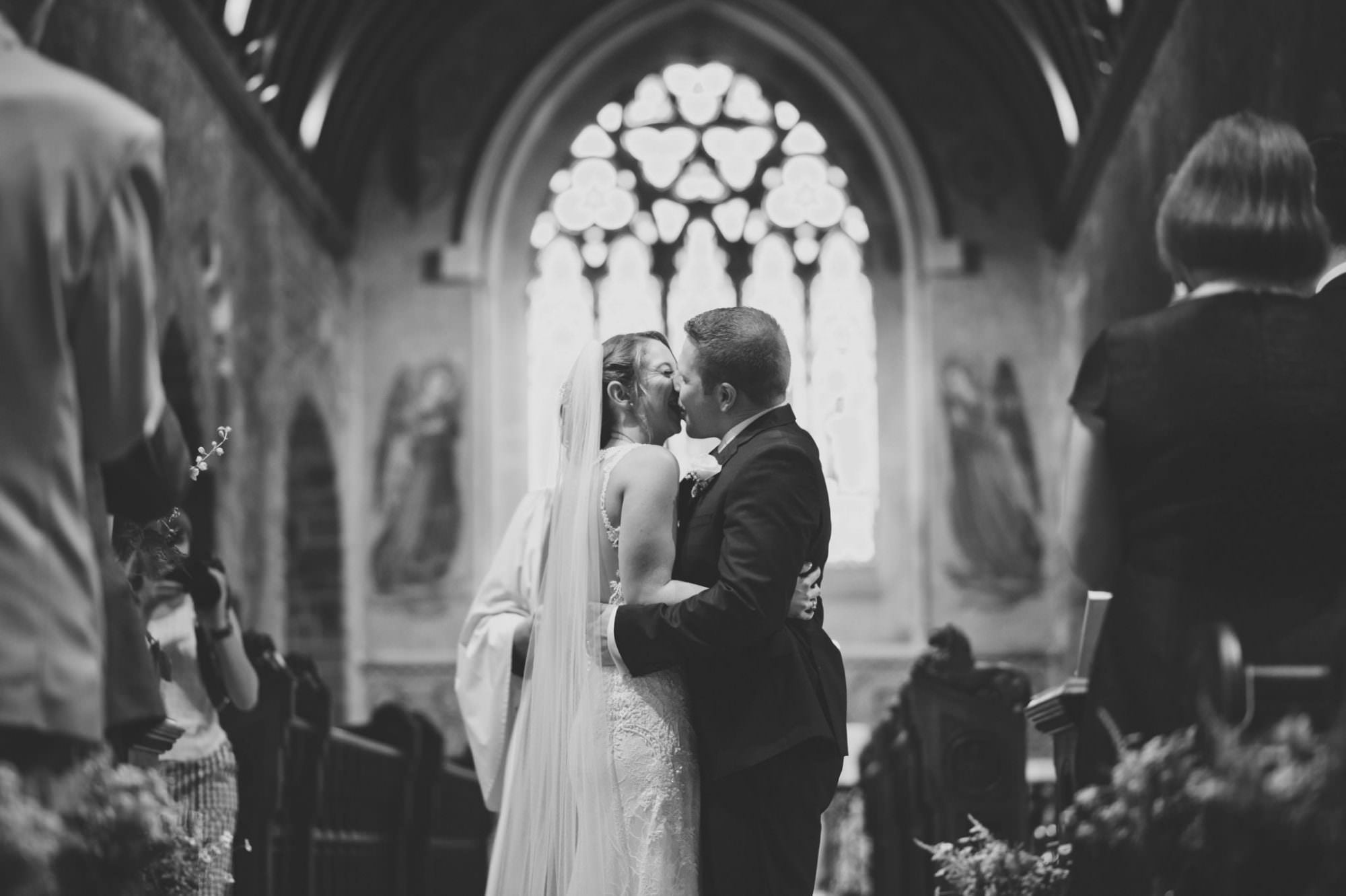 Canford magna church wedding first kiss