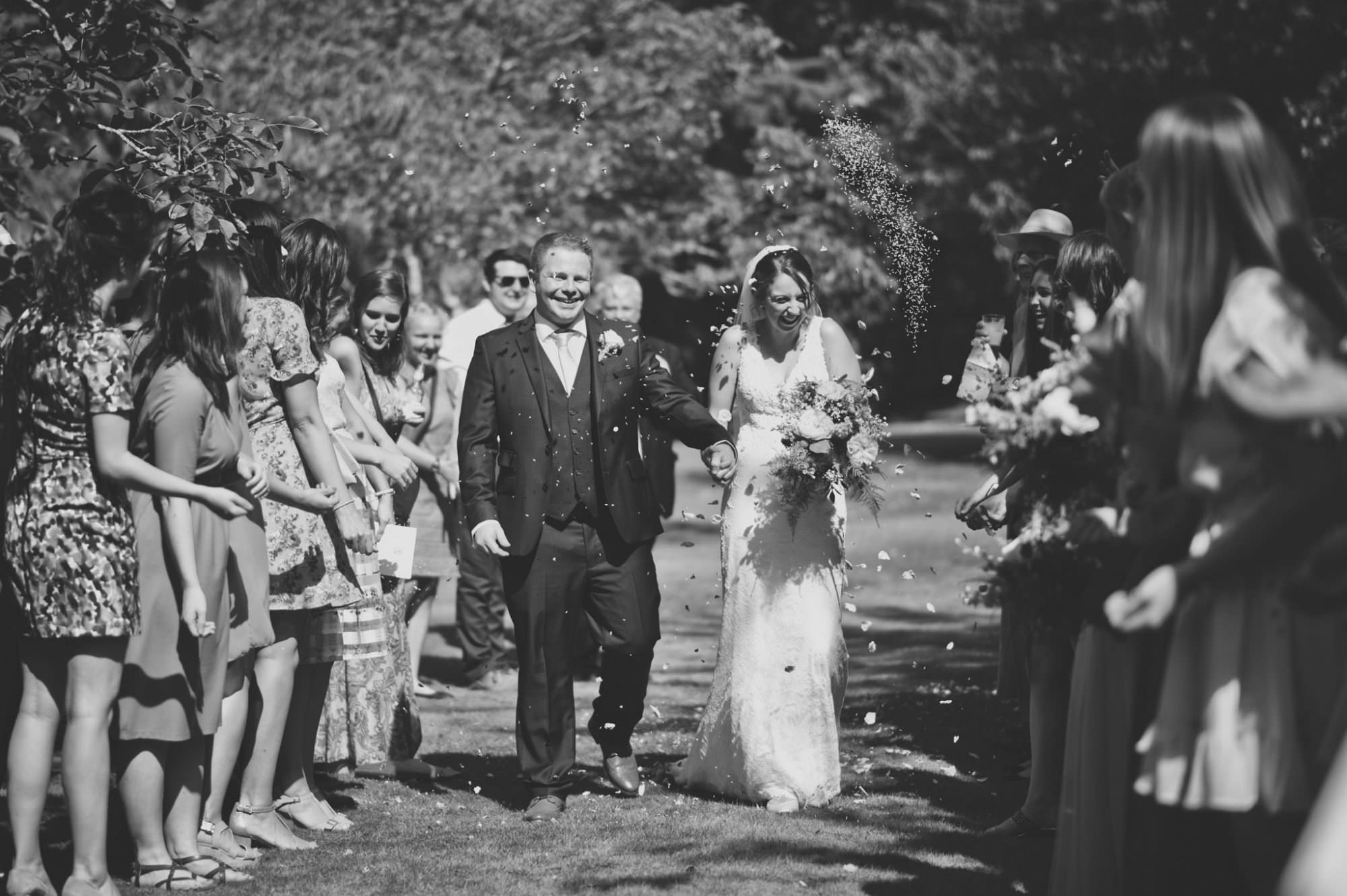 Confetti at Canford magna church wedding