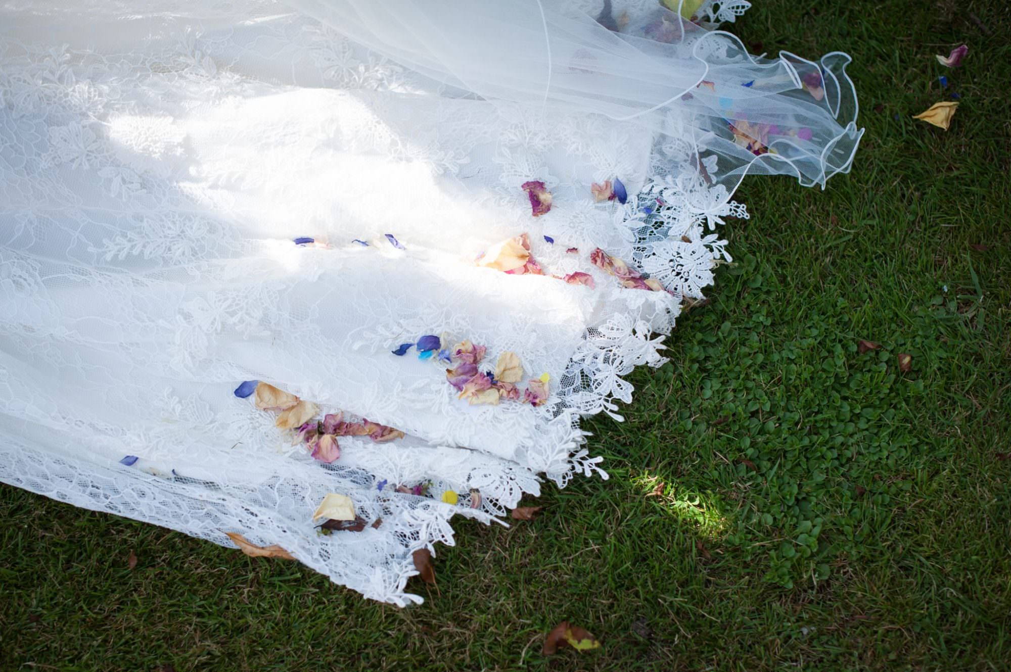 Colourful confetti at Dorset wedding