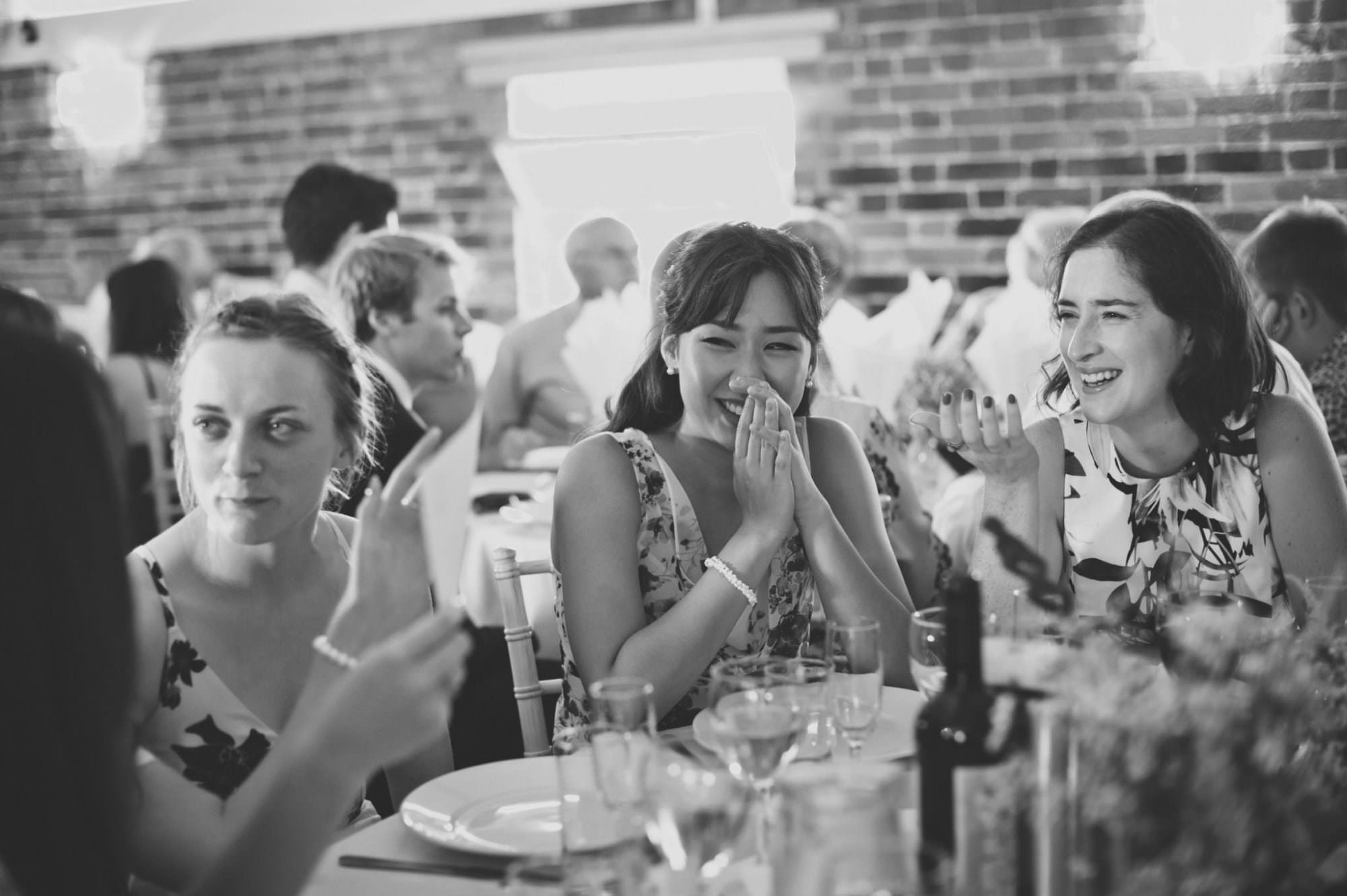 Guests at Dorset wedding venue Sopley Mill