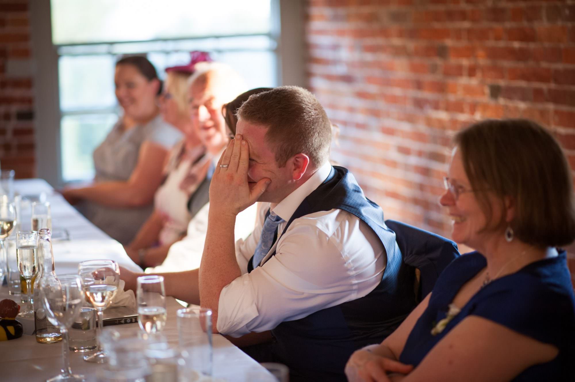 Embarrassing the groom during the best man speech