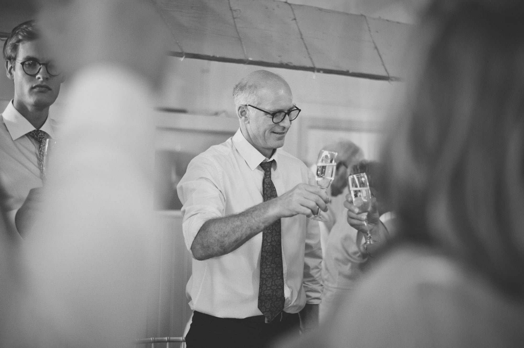 Wedding toast during Canford Magna Church wedding