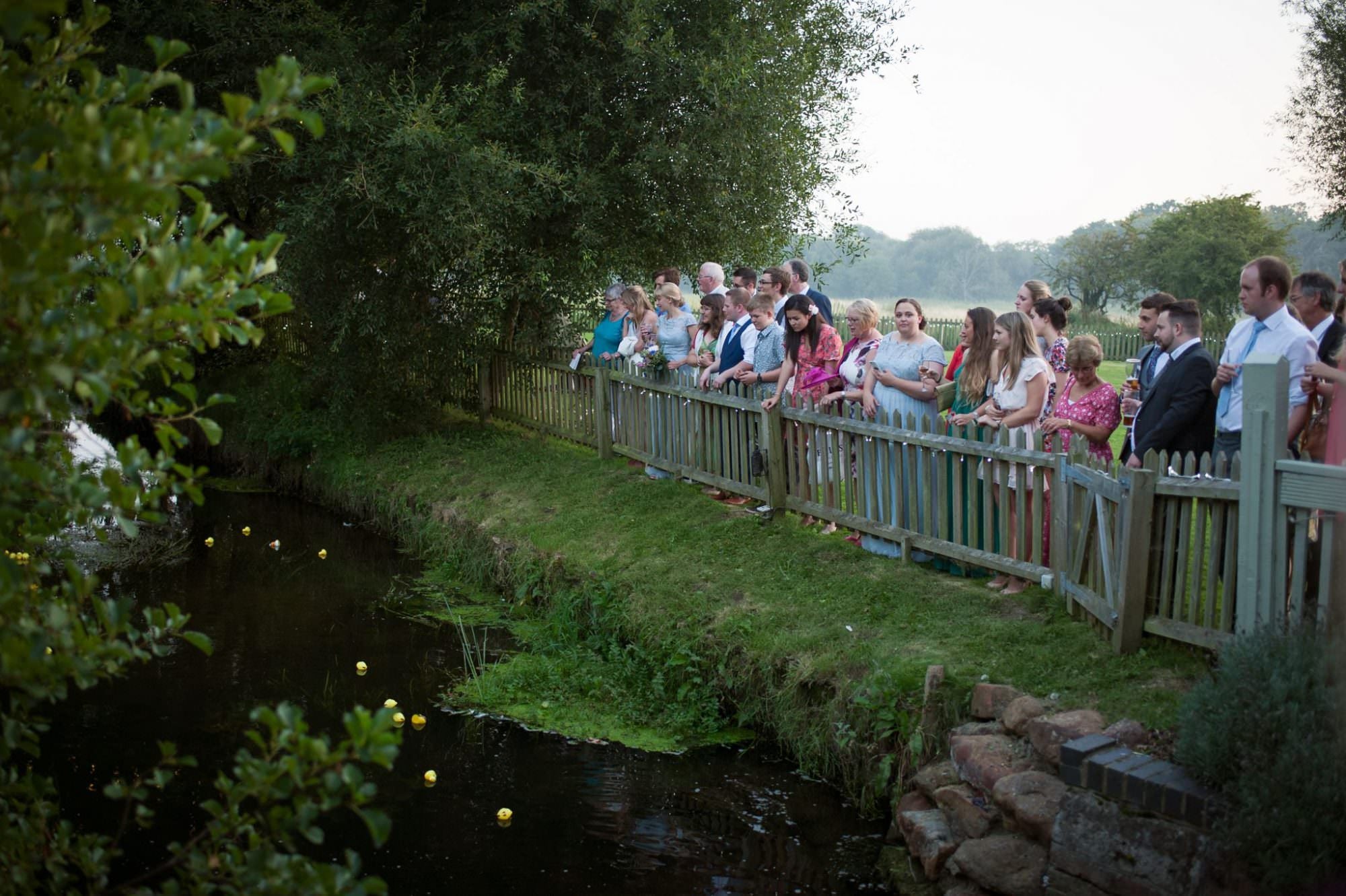 Sopley Mill Duck race during Dorset wedding day