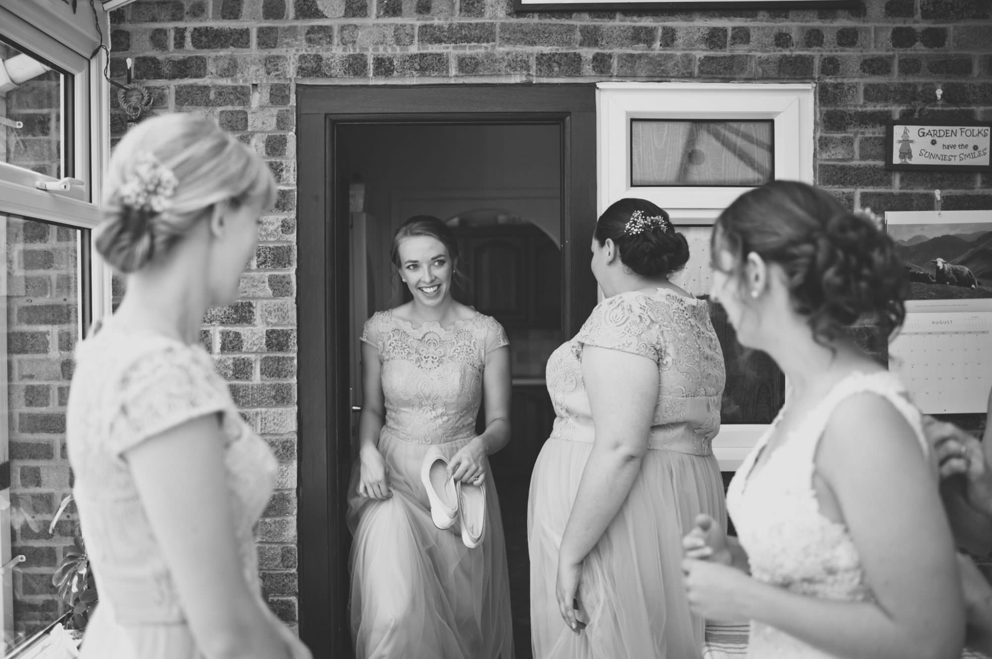 Dorset bridesmaid with Rainbow Bridal Shoes