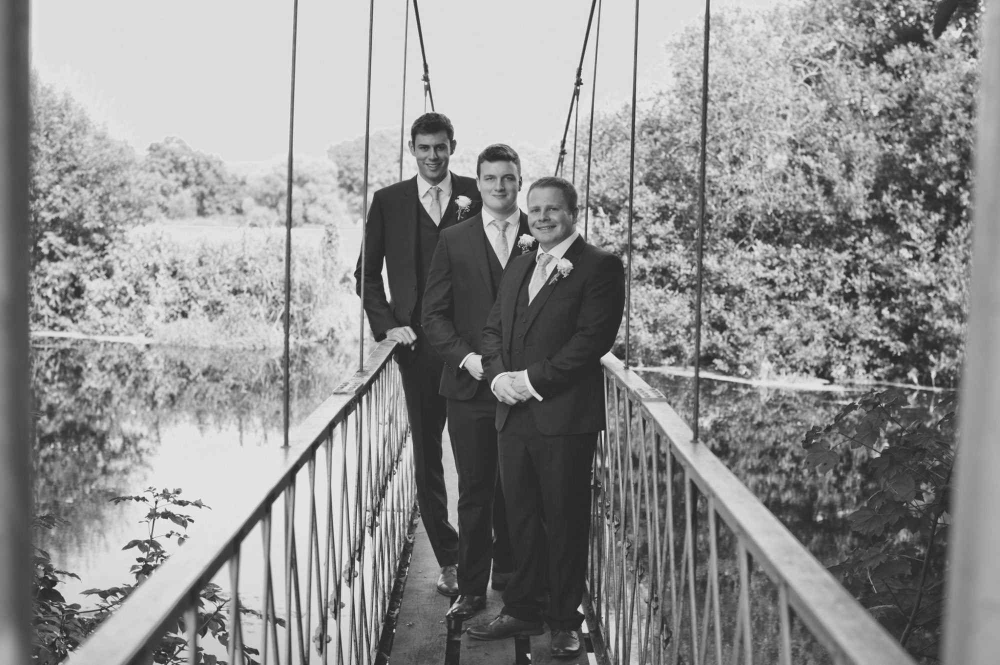 Groom and best men at Canford Magna Church
