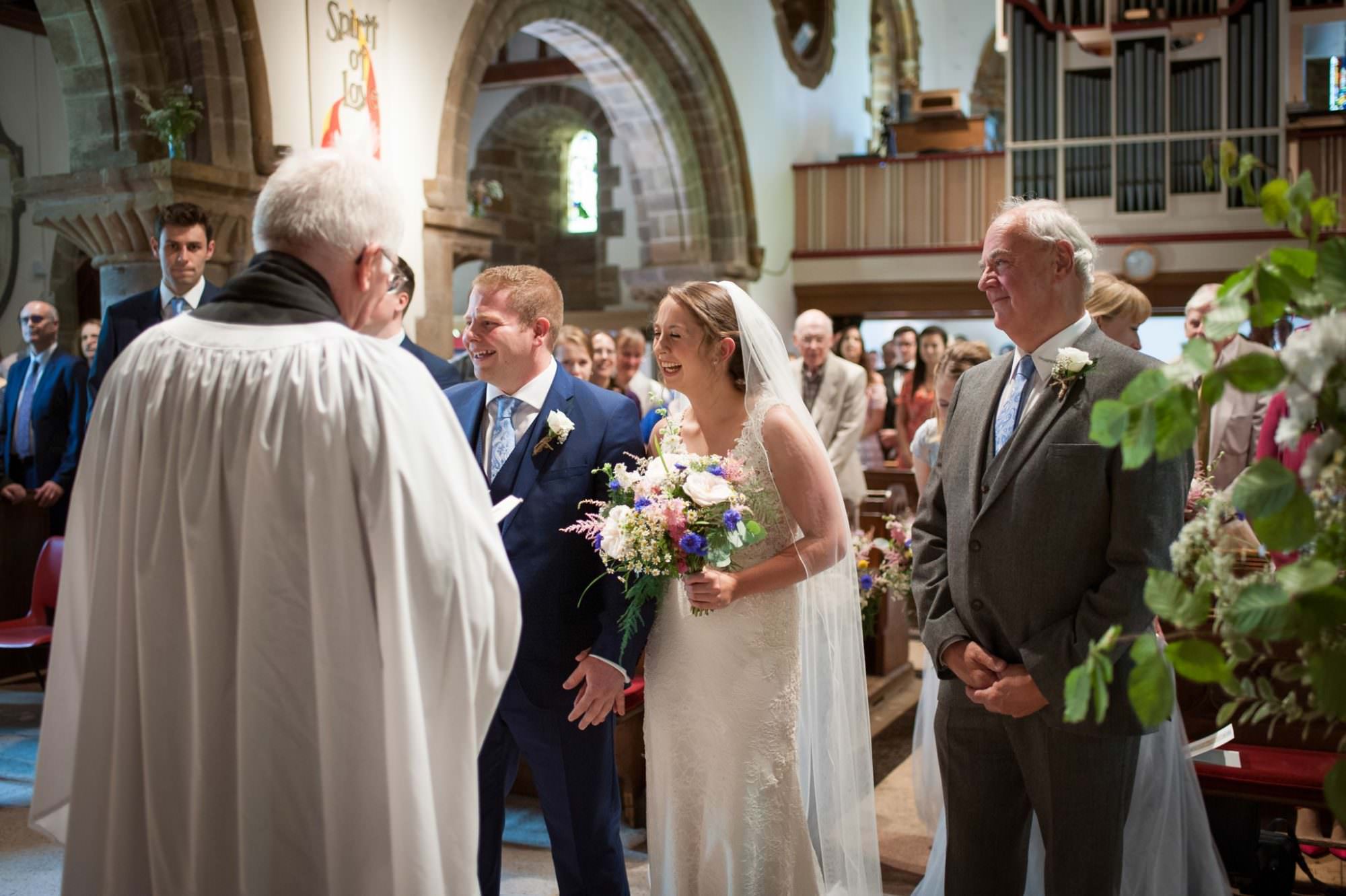 Ceremony at Canford magna church wedding