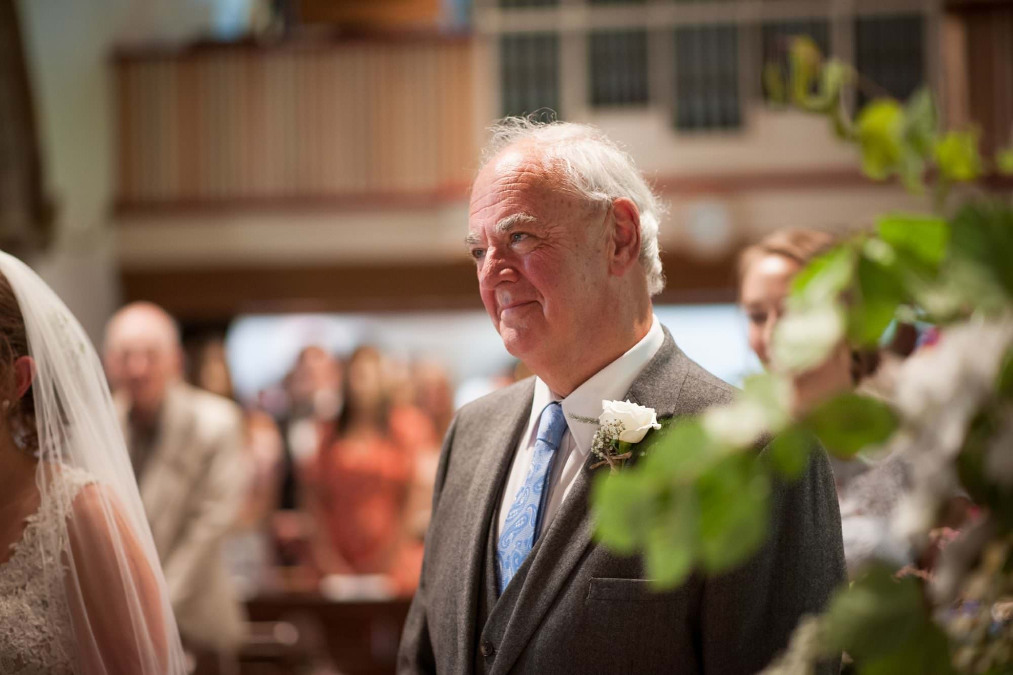 Dorset Father of bride at Canford Magna church