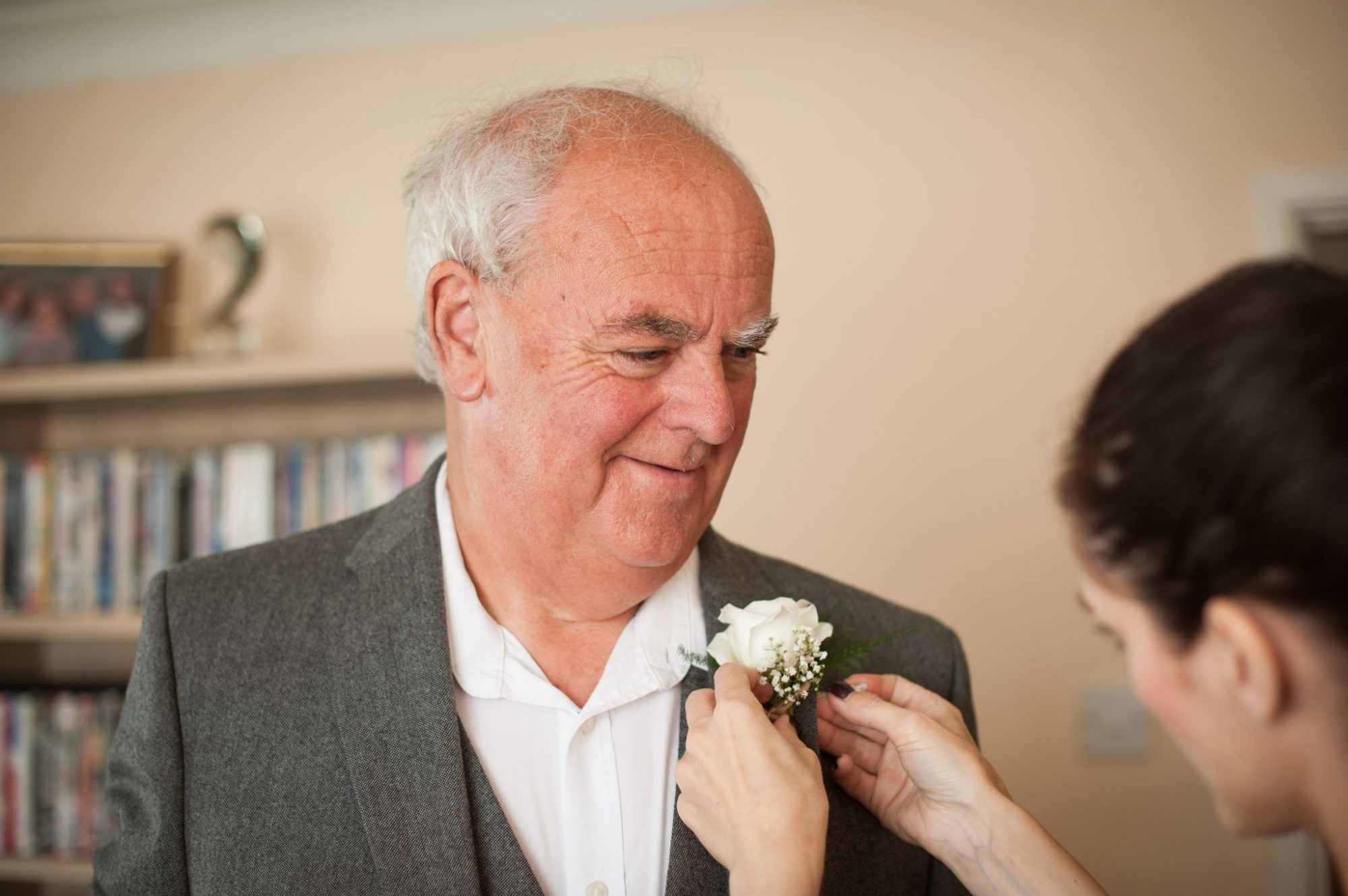 Father of Bride's Buttonhole with White Rose