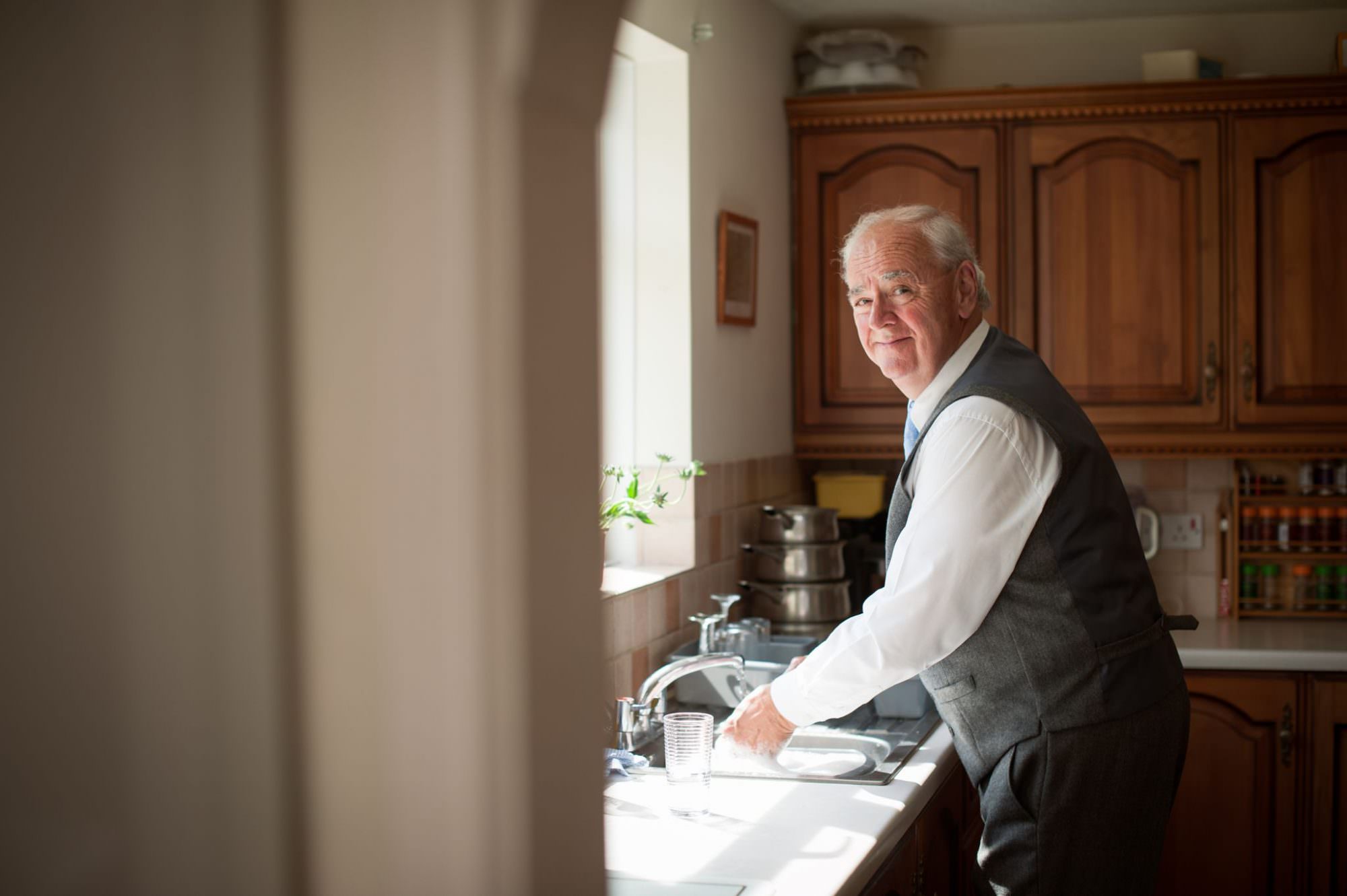 Documentary wedding photography of Father of Bride