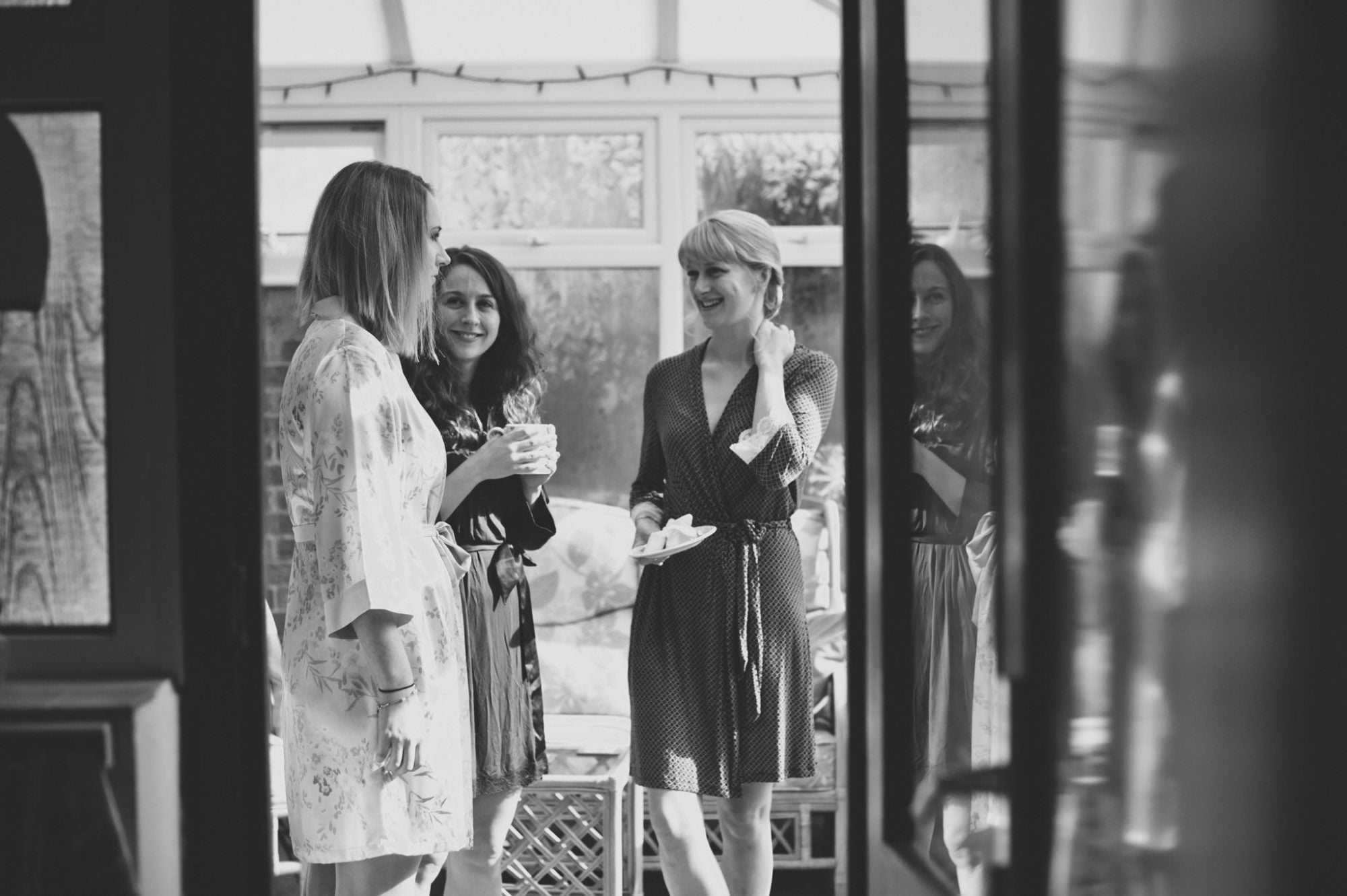 Bride and Bridesmaids during bridal prep