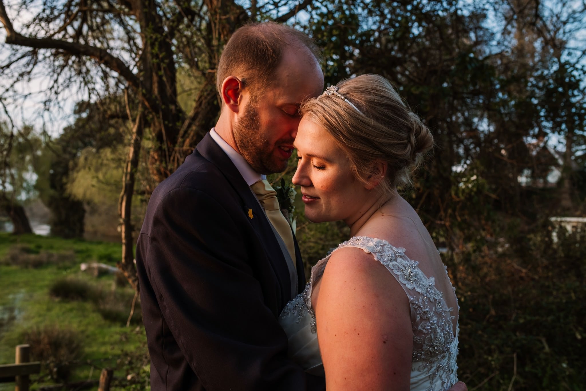 Golden hour photography at Sopley Mill Wedding