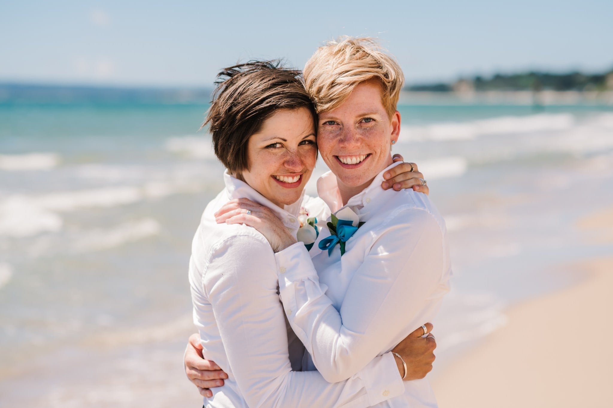 Photograph of gay couple at Bournemouth wedding