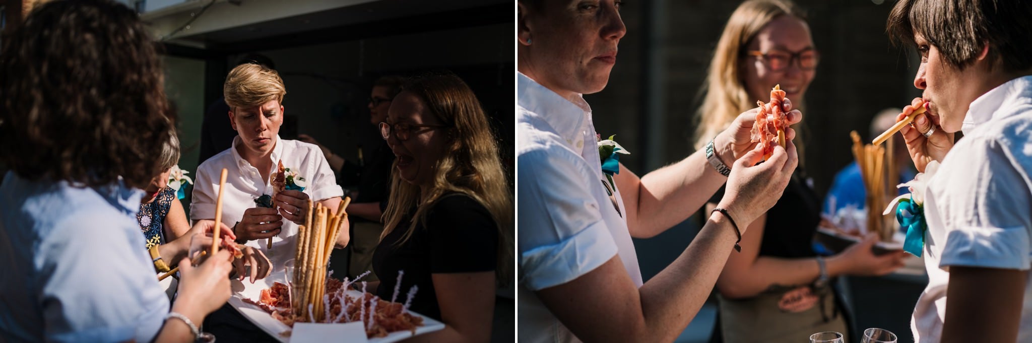 Street food and nibbles at Bournemouth gay wedding