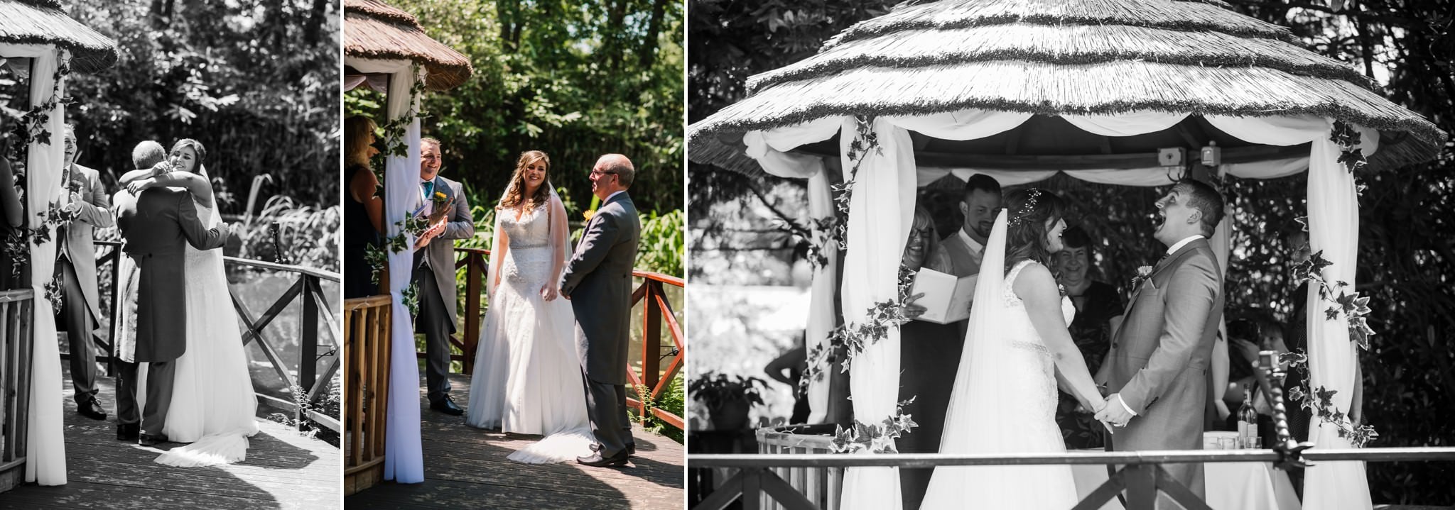 Wedding ceremony at Gordleton Mill