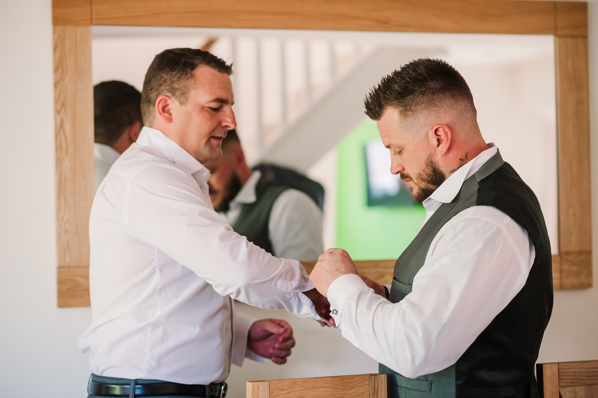 Photography of Gordleton Mill groom and best man