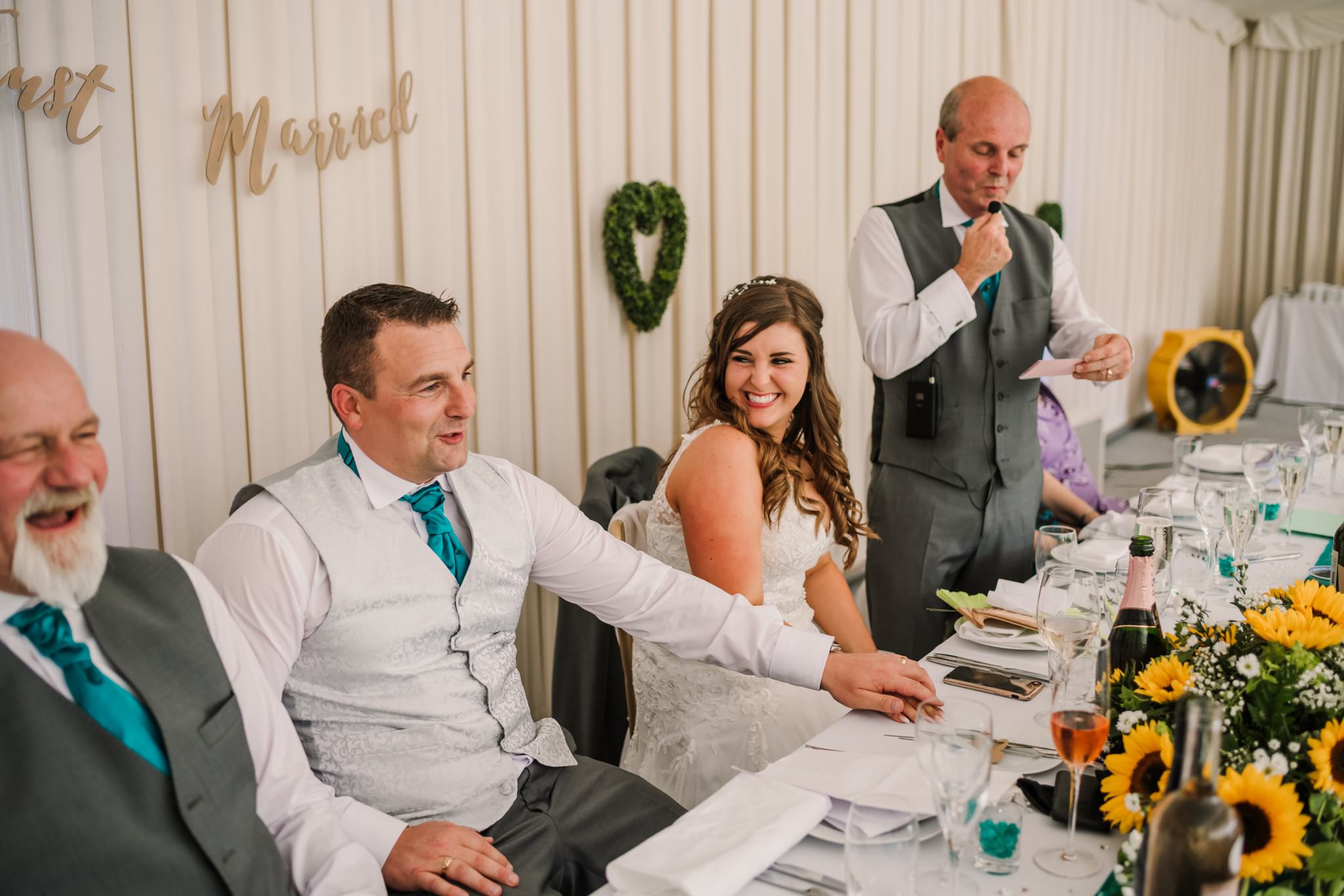 Fun wedding photography at funny speeches
