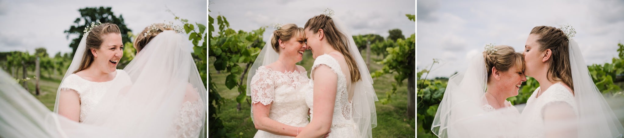 Gay brides at Three Choirs Vineyard wedding