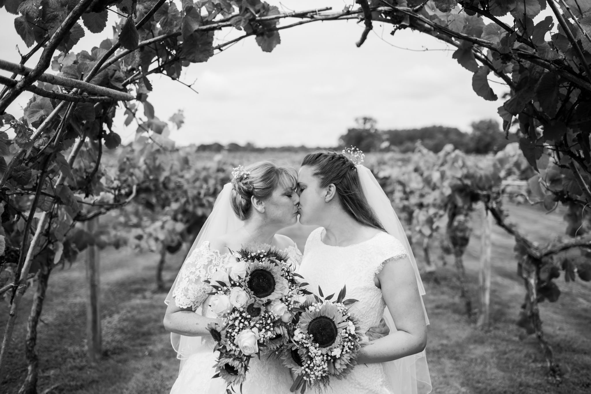 Three Choirs Vineyard wedding day in July