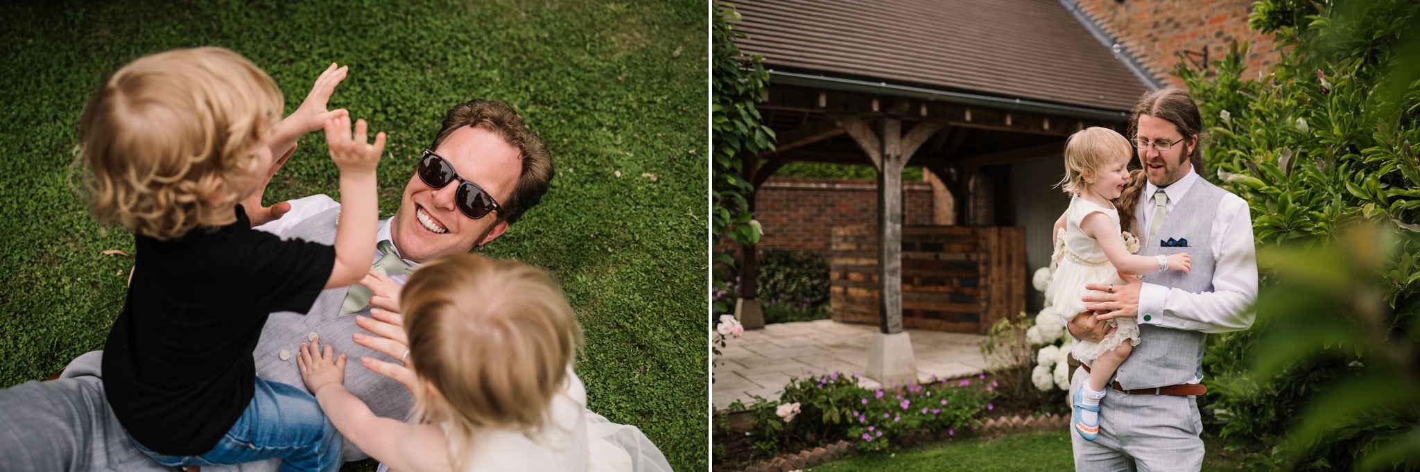 Family photographs at Three Choirs Vineyard wedding
