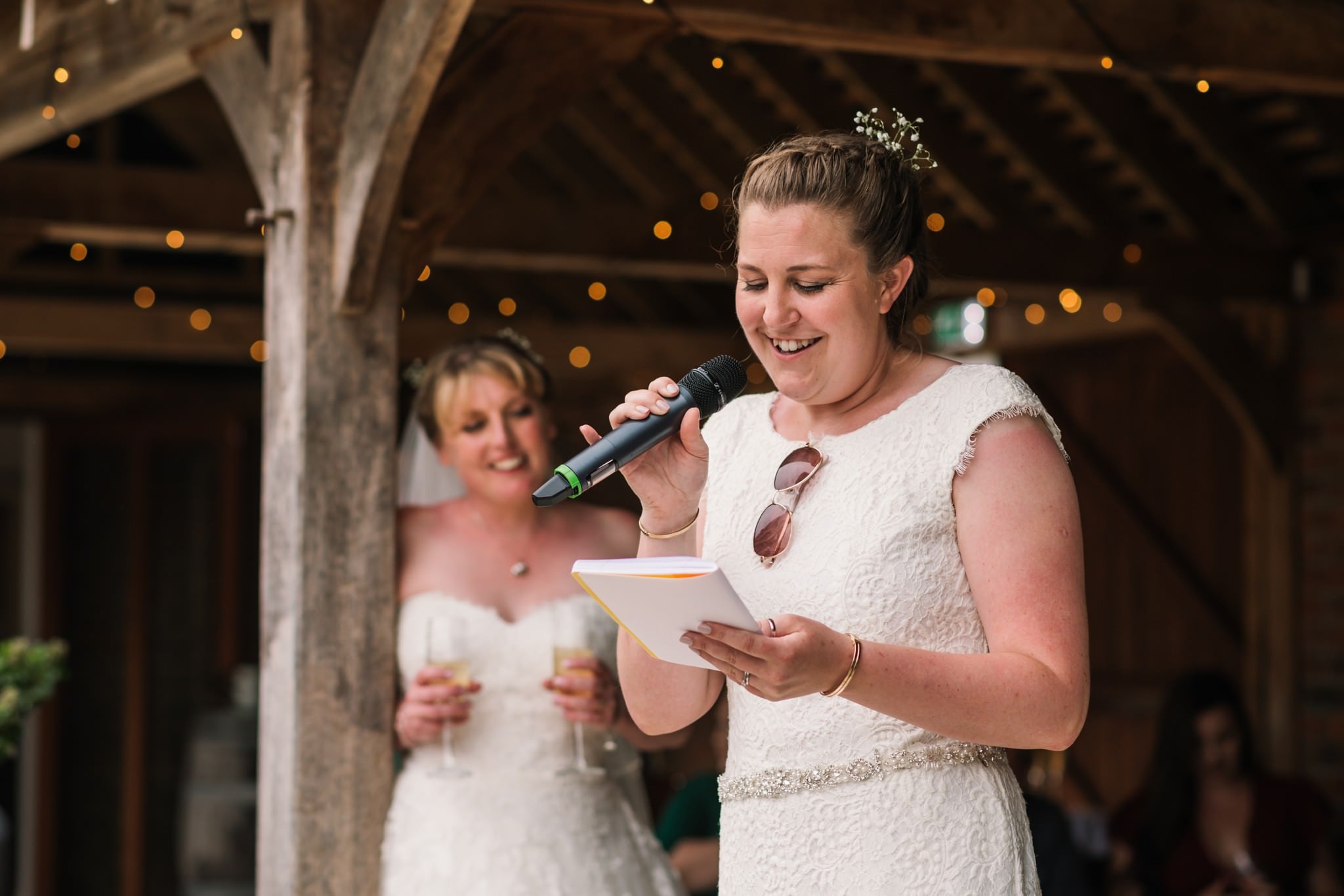 Outside speeches at Three Choirs Vineyard wedding