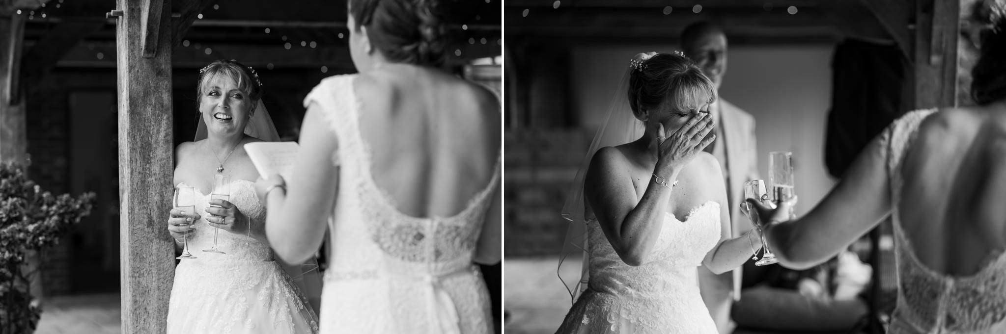 Emotional speeches at Three Choirs Vineyard wedding