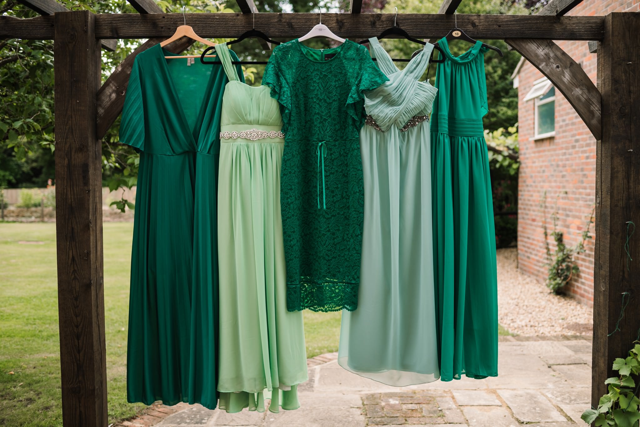 Bridesmaid dresses at at Three Choirs Vineyard wedding