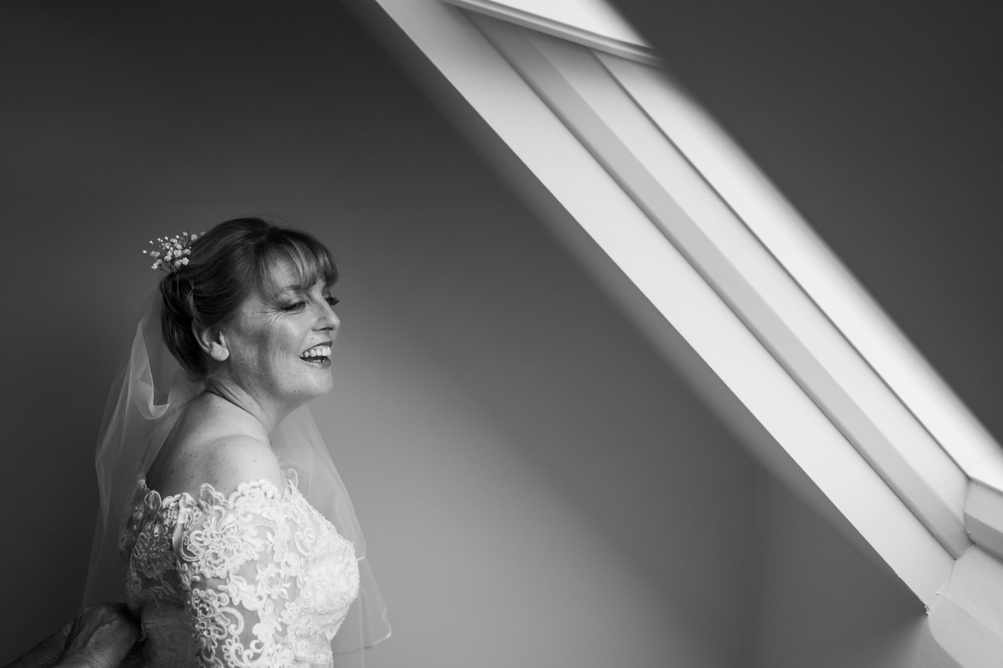 Gay bride at Three Choirs Vineyard wedding day