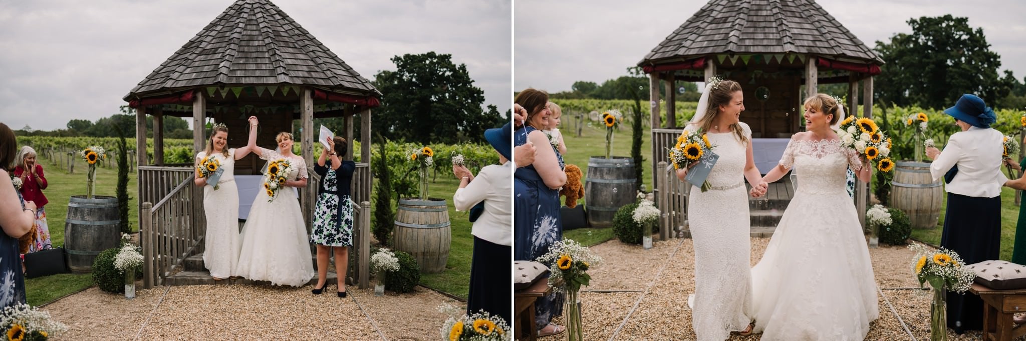 Outdoor wedding ceremony at Three Choirs Vineyard Wickham