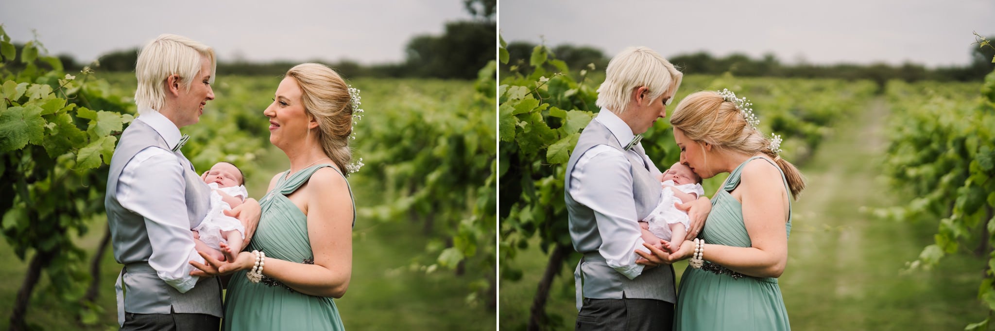 Same sex parents at Three Choirs Vineyard wedding